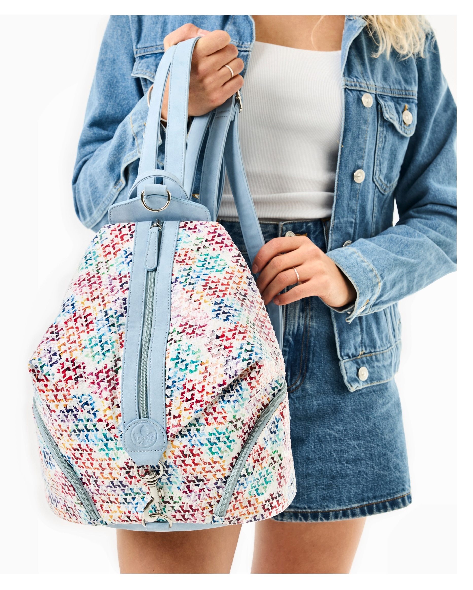 Rieker Cityrucksack, Damen Rucksack, Freizeitrucksack in bunter Optik