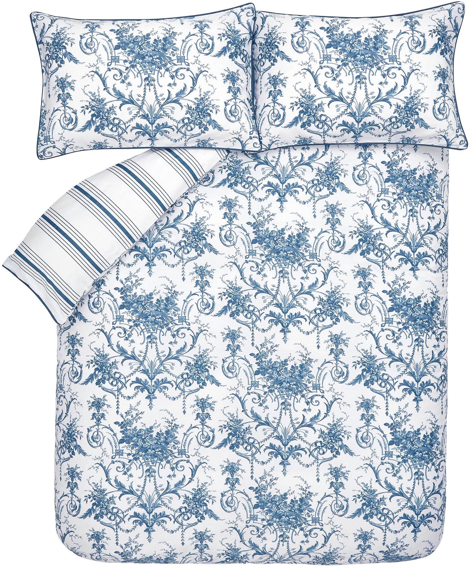 LAURA ASHLEY Wendebettwäsche "Tuileries Midnight" 3 tlg. tlg. Baumwoll-Sati günstig online kaufen