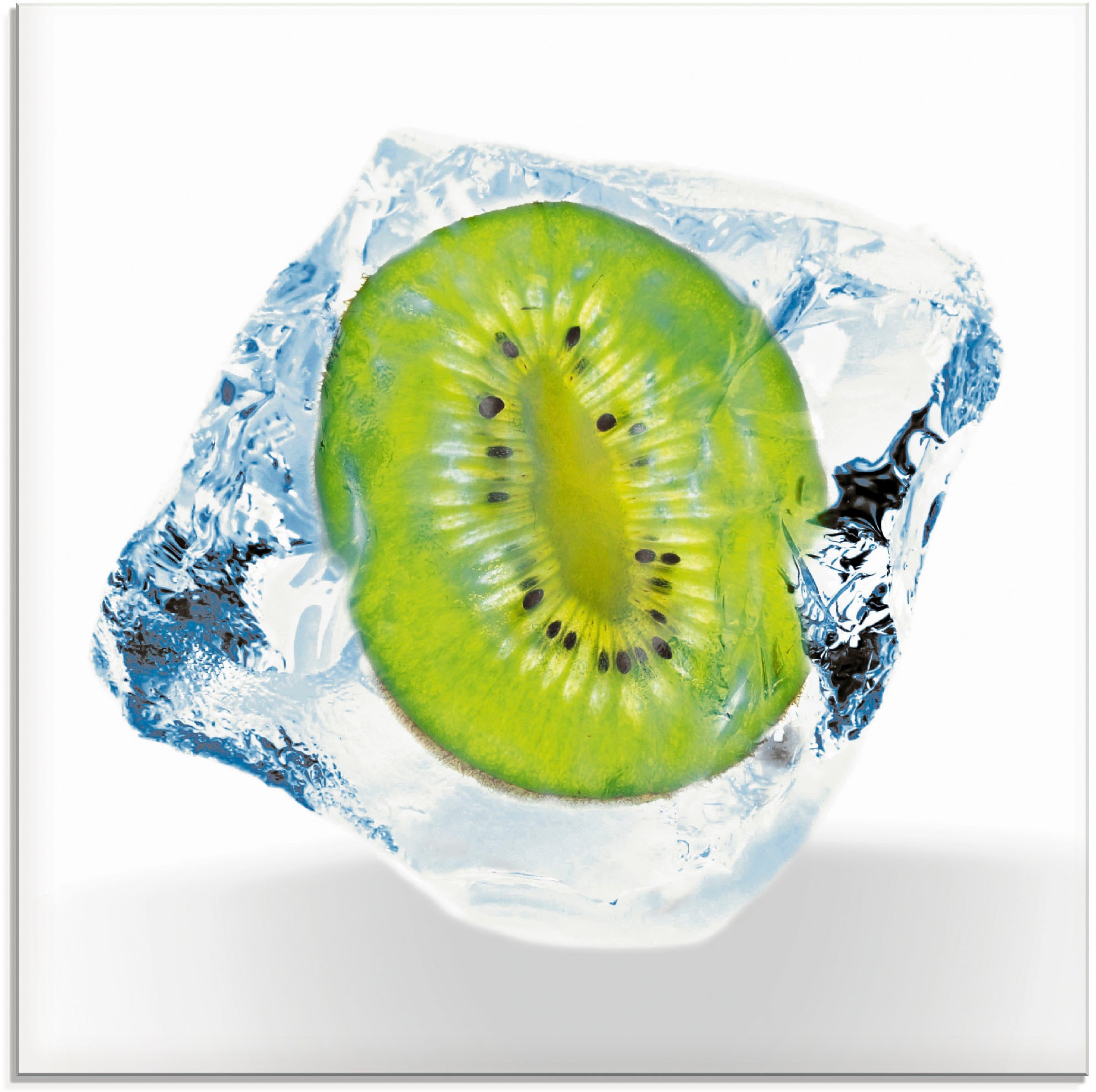 Artland Glasbild "Kiwi im Eiswürfel", Lebensmittel, (1 St.), in verschiedenen Größen