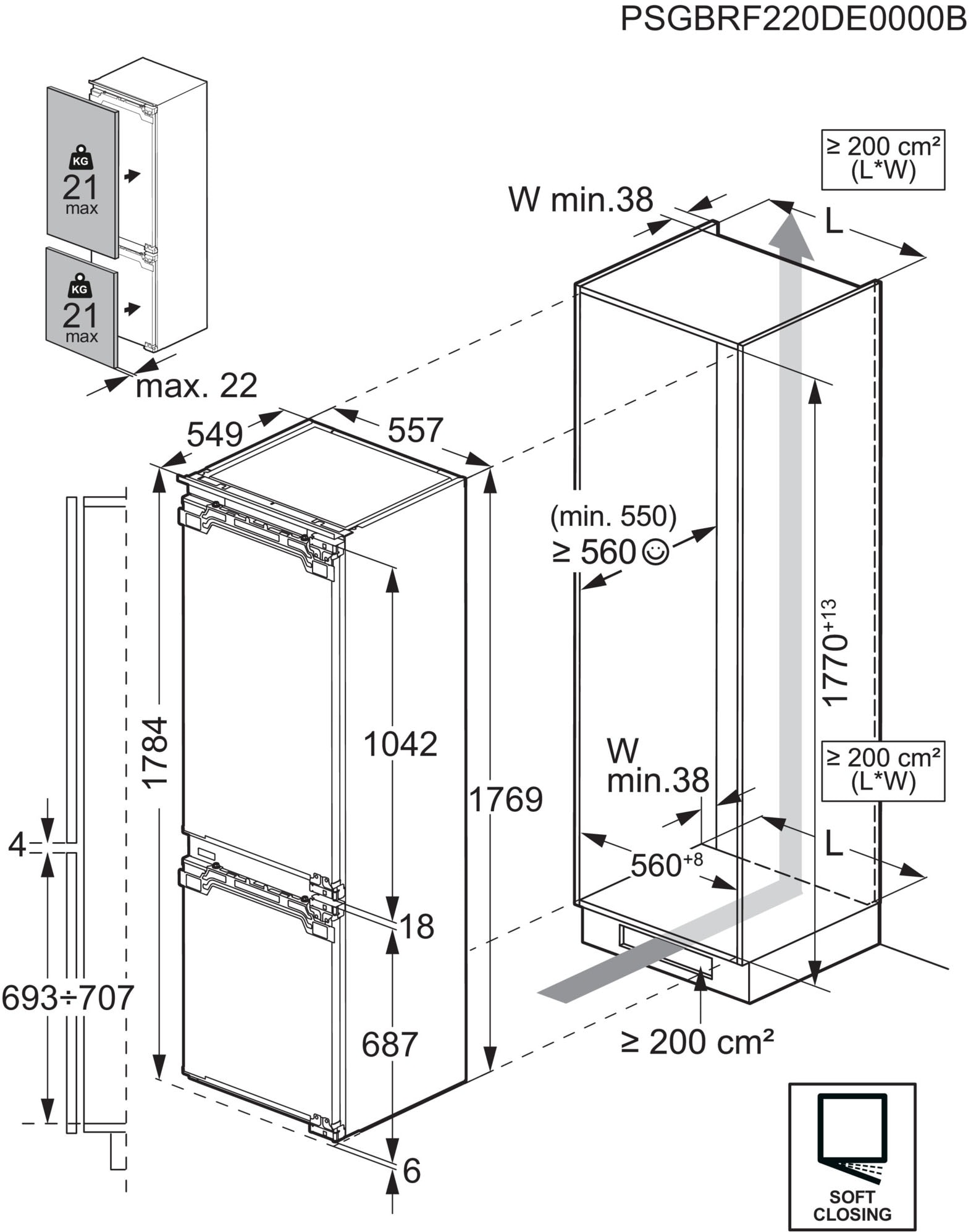 AEG Einbaukühlgefrierkombination 9000 »TSC9V18WCC3«, MultiChill 0°-Schublade: Maximal flexible Kühlung