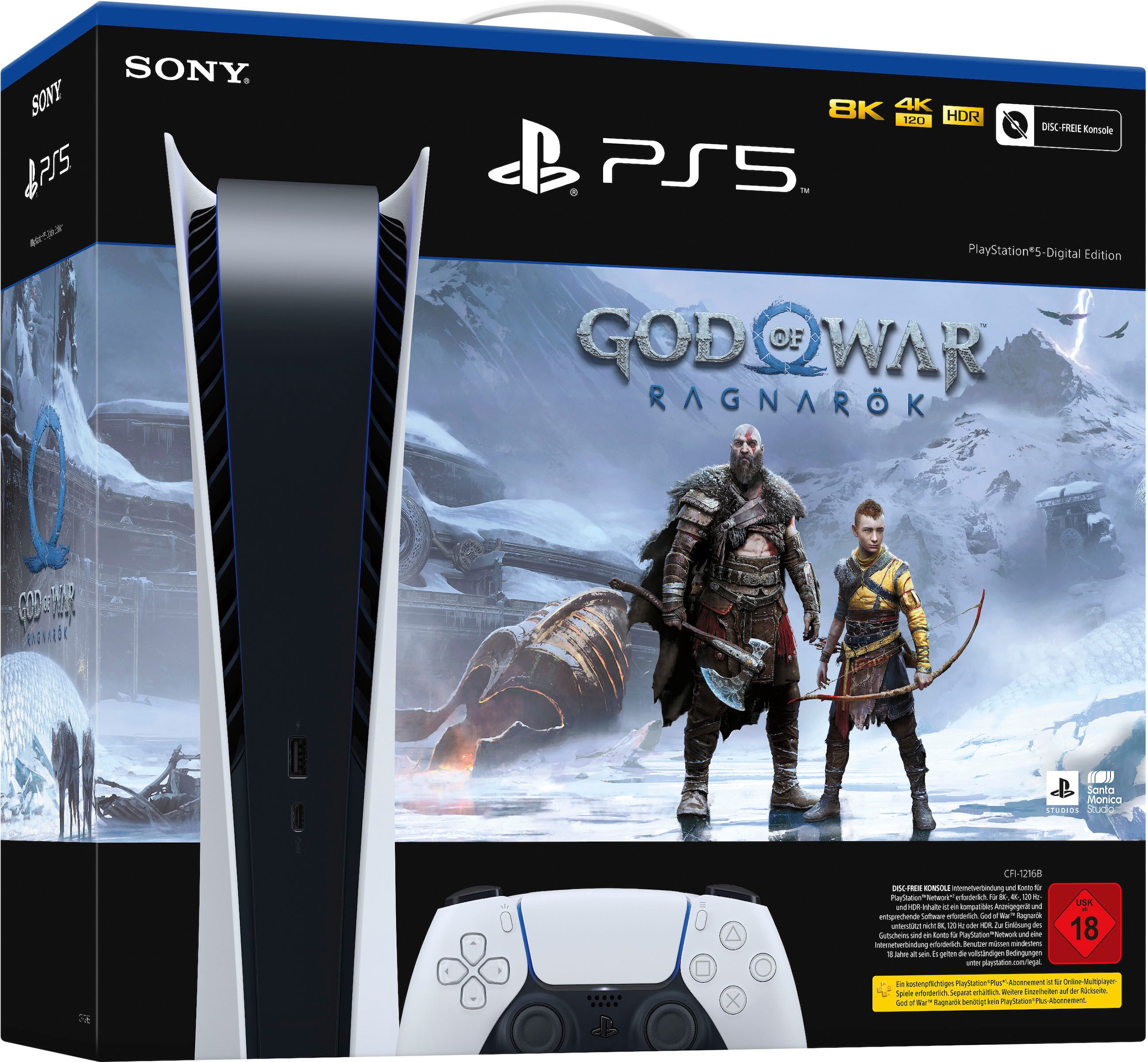 PlayStation 5 Spielekonsole »-Digital Edition«, inkl. God of War Ragnarök (DownloadCode)