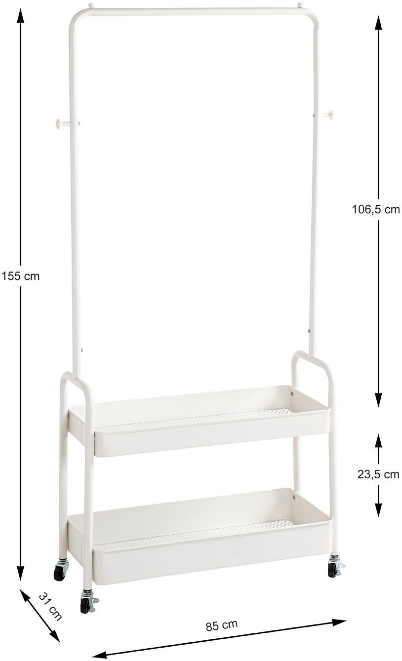 HAKU Kleiderständer »Rollgarderobe« Flex Rollen, davon 2 feststellbar, für weiche und harte Böden geeignet