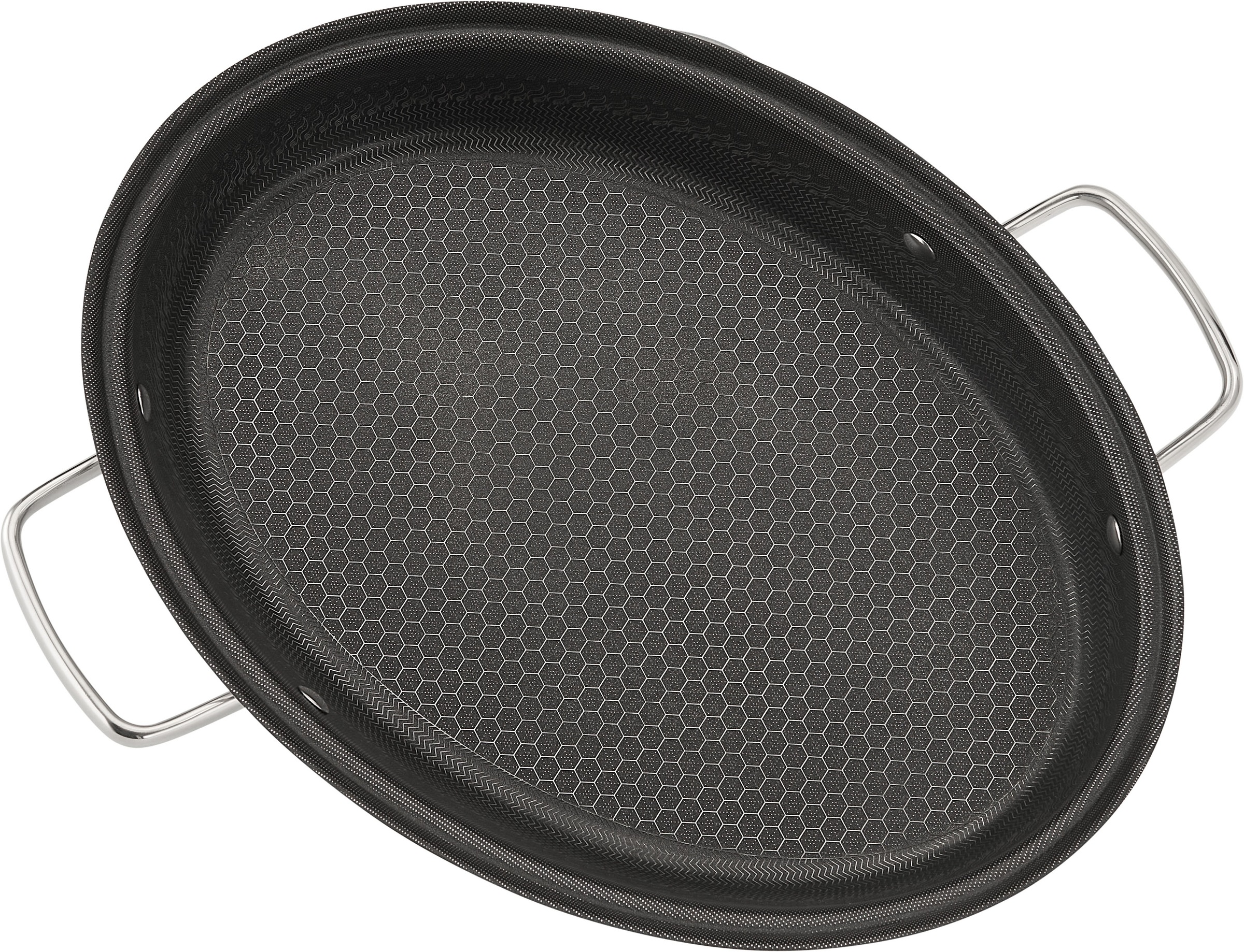HENSSLERS Fischpfanne »HENSSLERS Edelstahl Fisch- & Schnitzelpfanne, mit Wabenstruktur«, Edelstahl, (2 tlg.), inkl. Glasdeckel und Dünsteinsatz, Abmessung ca. 38x26 cm