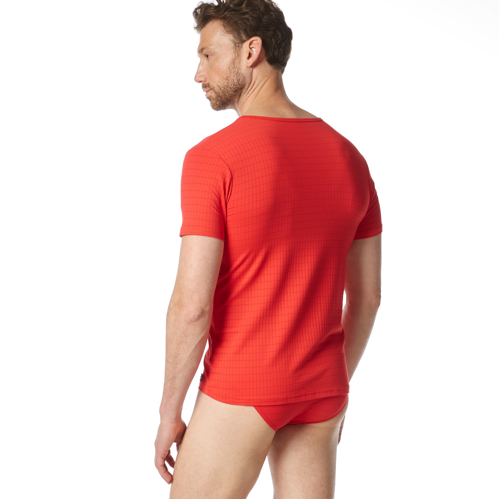 Bruno Banani V-Shirt »CHECK LINE 2.0«, Pique Optik, Kurzarm, V-Neck, Cotton-Mix
