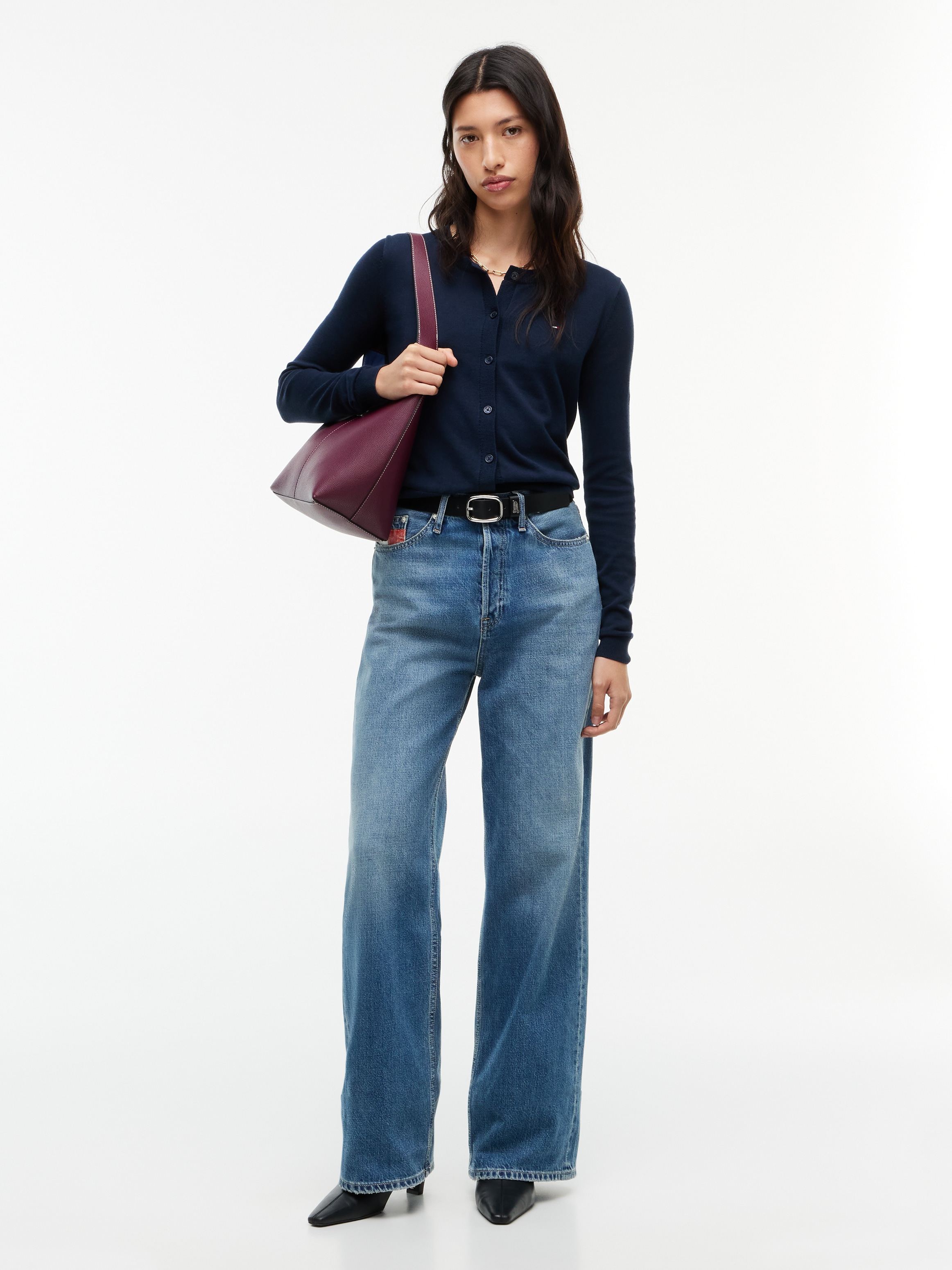 Tommy Jeans Strickjacke »TJW ESSENTIAL CREW NECK CARDIGAN« Baumwolle