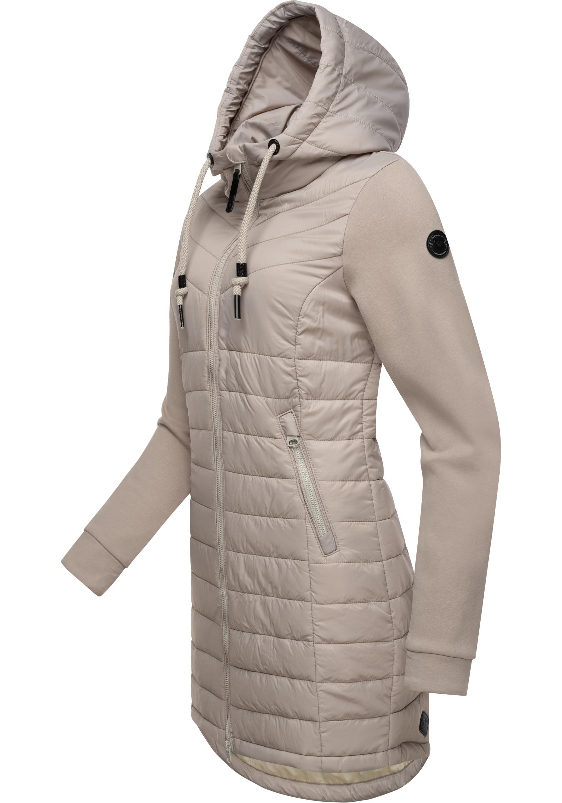 Ragwear Steppmantel »Lucinda Long«, Mantel aus modernem Materialmix mit Kapuze