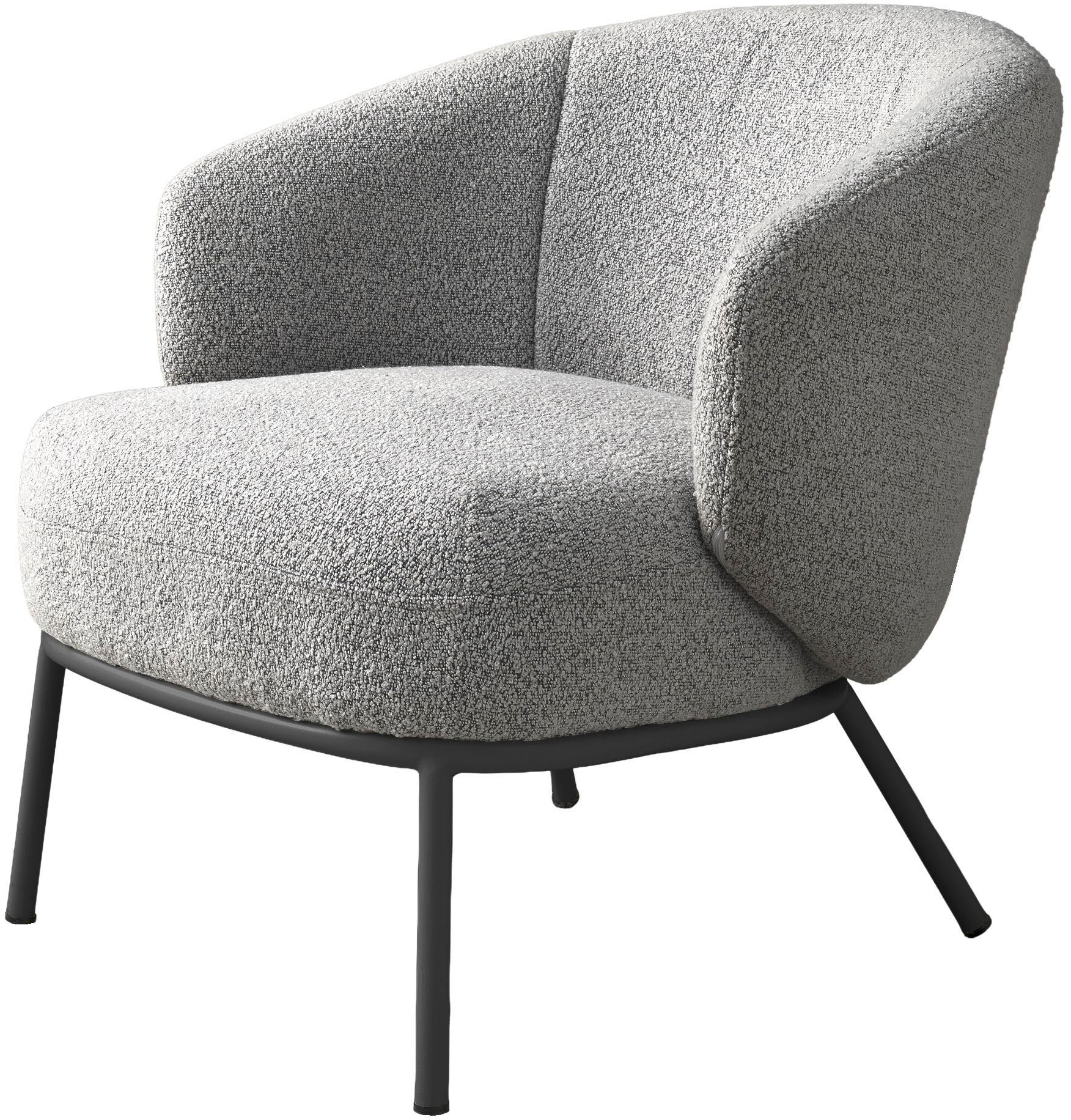 SCHÖNER WOHNEN-Kollektion Loungesessel »SELVIK« 1 Stk. tlg. mit Taschenfederkern, Bezug Bouclé, Untergestell pulverbeschichtet