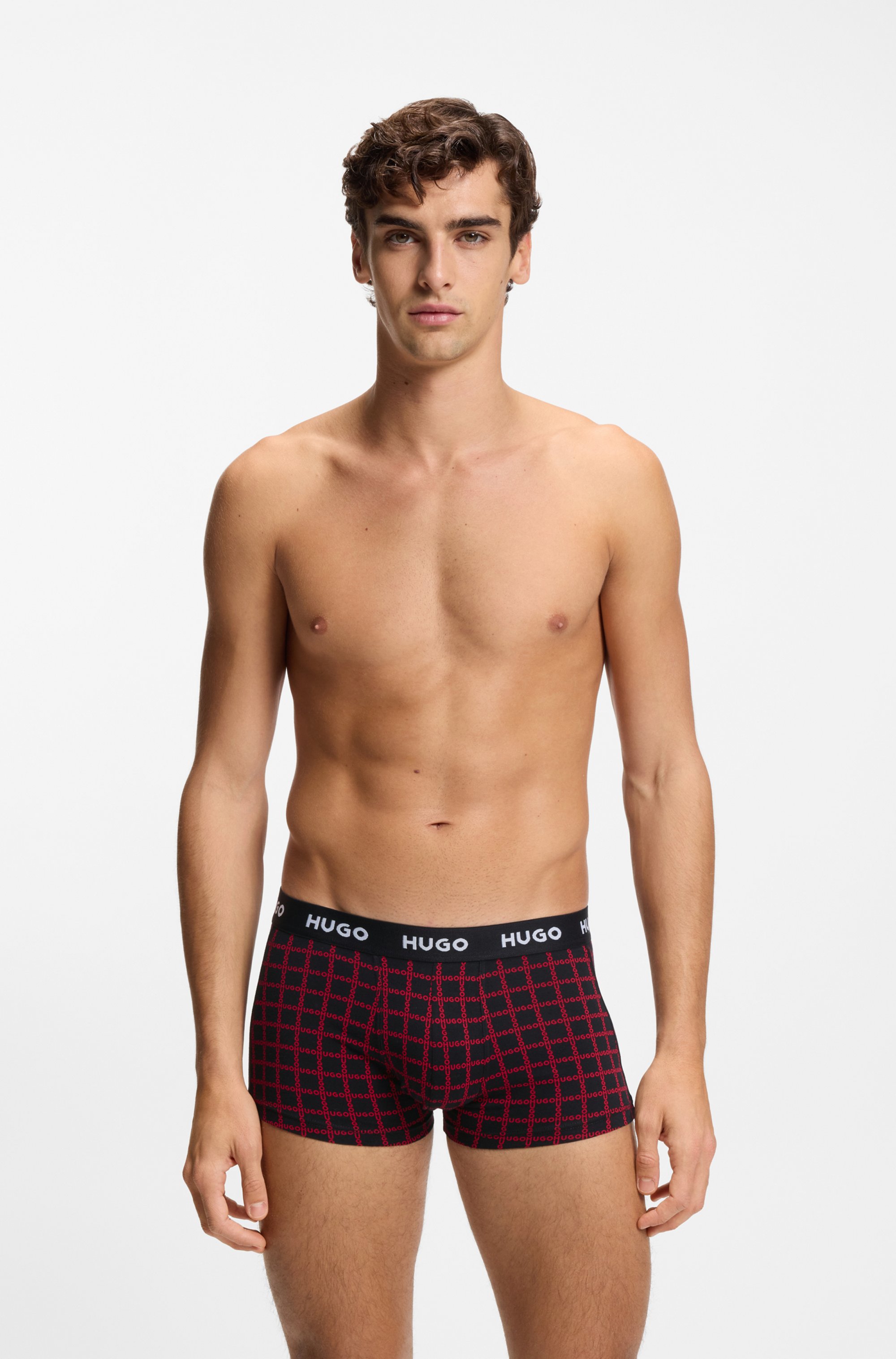 Thumbnail - HUGO Underwear Trunk "TRUNK TRIPLET DESIGN", 3 Stk. mit Logobund