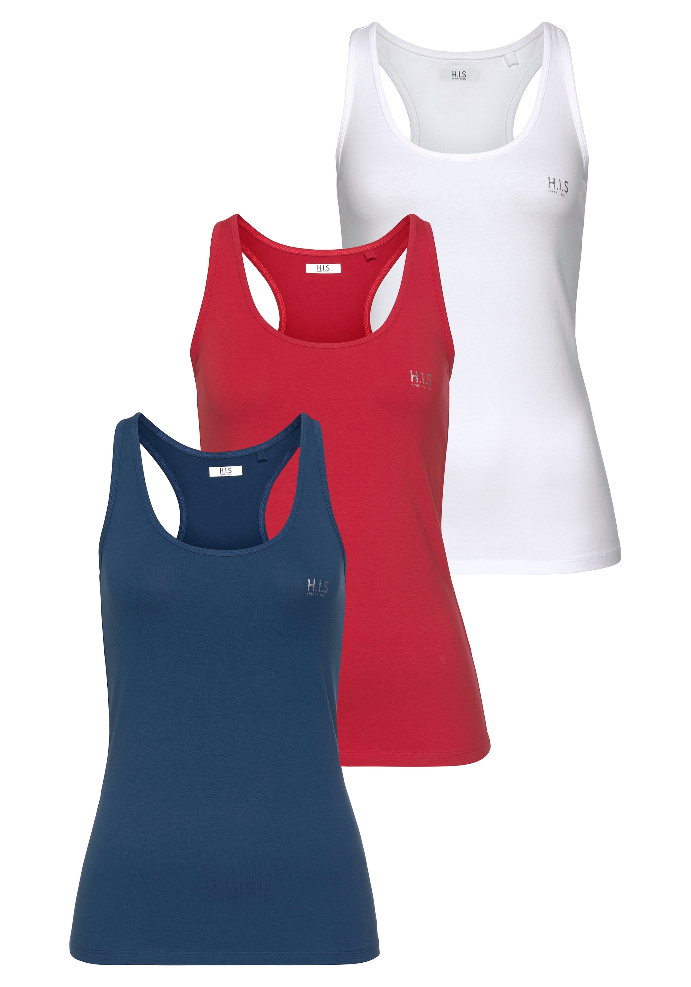 H.I.S Tanktop, (Packung, 3er-Pack), Softer Feinripp mit elastischer Baumwol günstig online kaufen