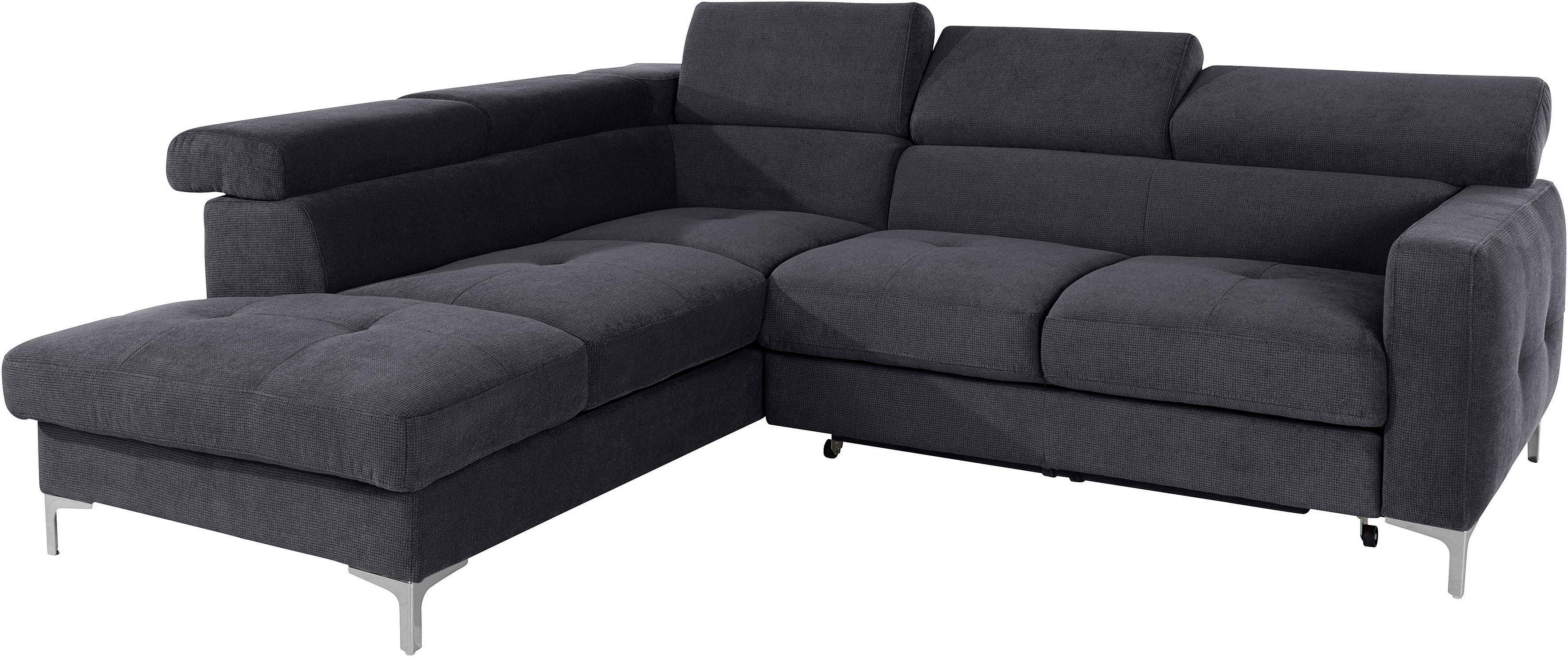 COTTA Ecksofa "Sammy L-Form" mit Kopfteilverstellung, wahlweise mit Schlaffunktion & Bettkasten
