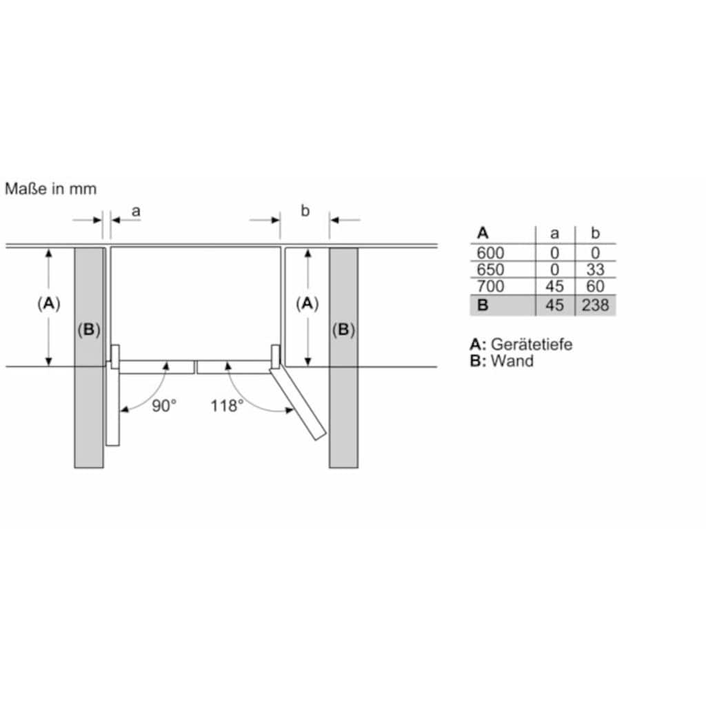 SIEMENS French Door »KF96NVPEA«, KF96NVPEA, 183 cm hoch, 91 cm breit