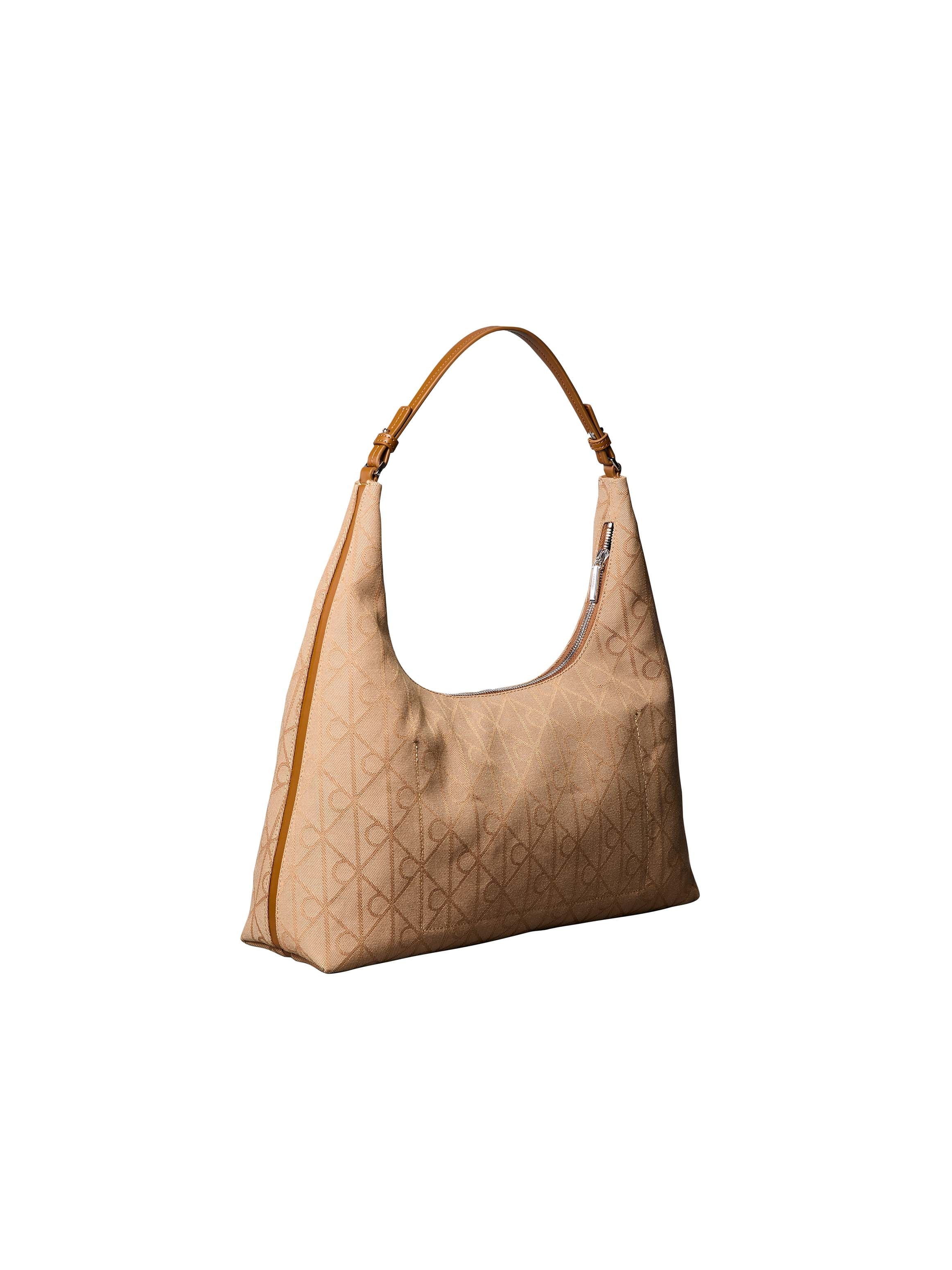 Calvin Klein Schultertasche "EMBLEM JACQUARD SHOULDER BAG" Damen Handtasche, Umhängetasche, Schultertasche