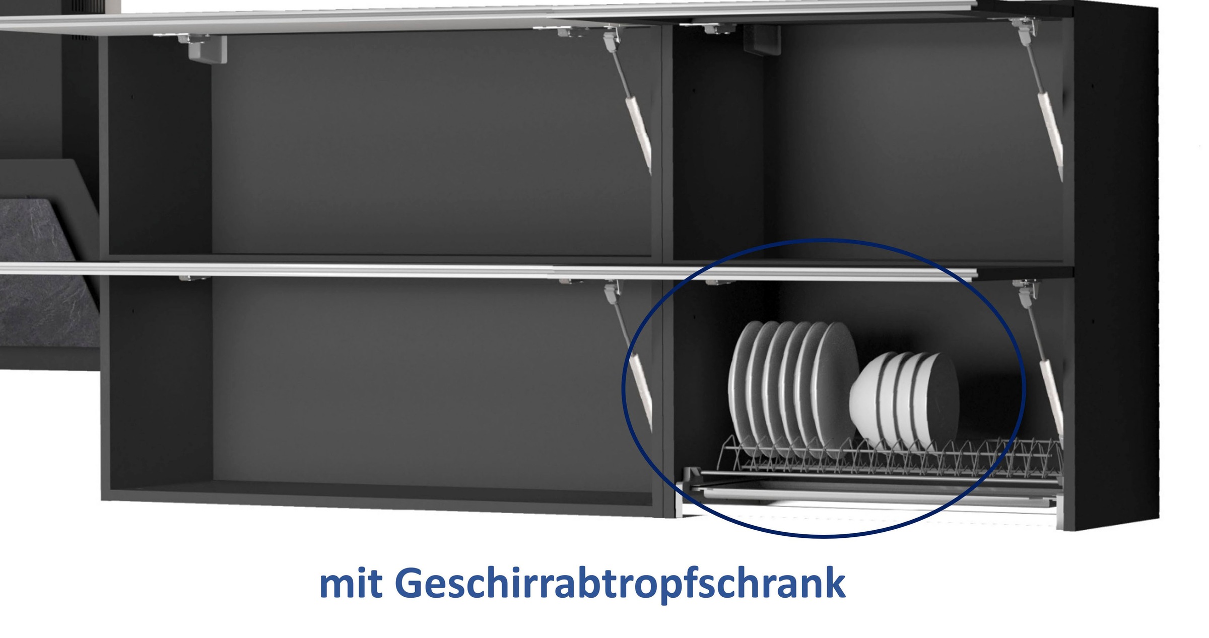 KOCHSTATION Küchenzeile »KS-Sole«, Breite 256 cm, Hängeregal, Geschirrabtropfschrank, ohne E-Geräte