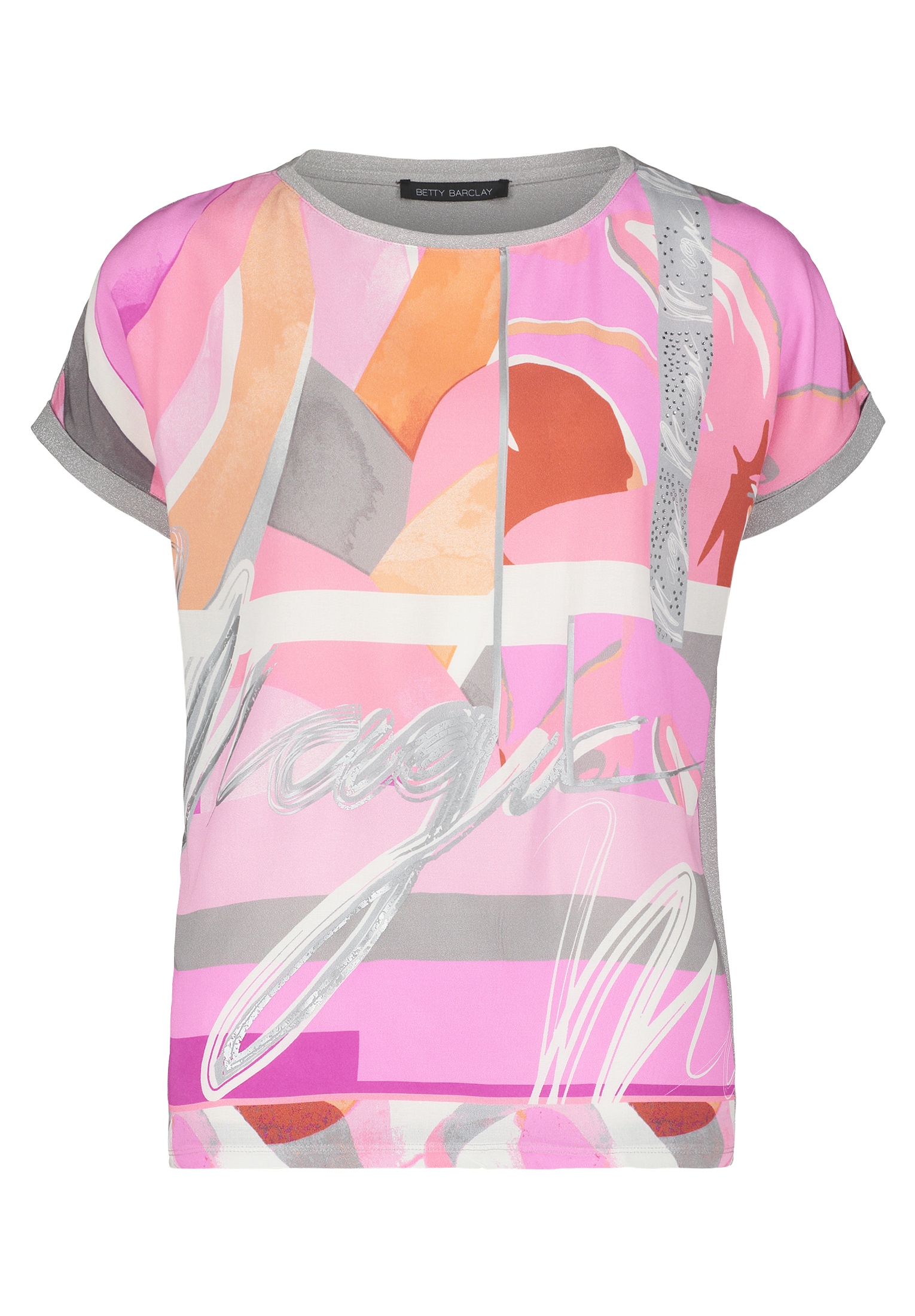 Betty Barclay Kurzarmshirt »Betty Barclay Damen Blusenshirt mit Aufdruck«, (1 tlg.), Materialmix