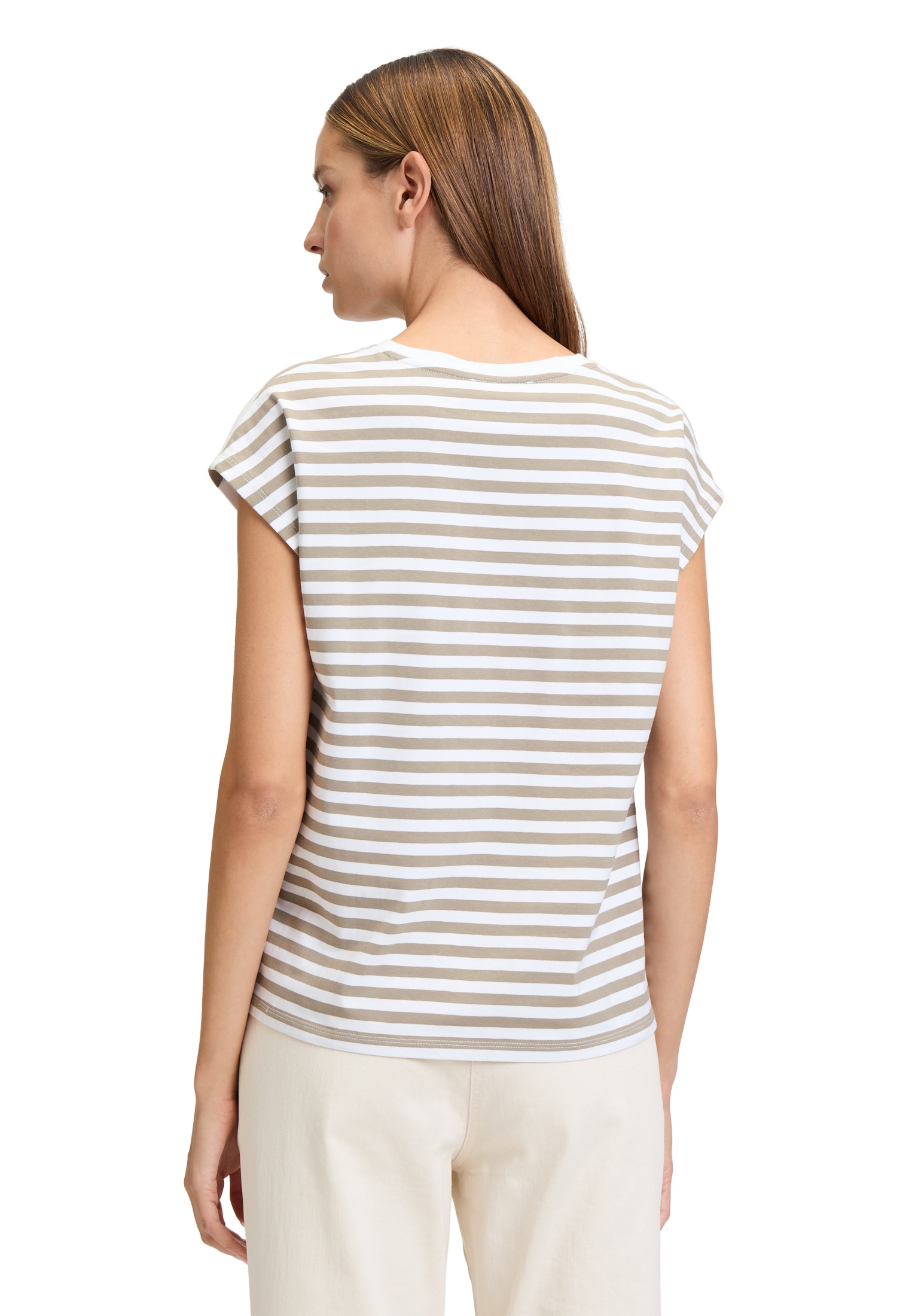 Betty Barclay Kurzarmshirt »Betty Barclay Basic Shirt mit Streifen«, (1 tlg.), Materialmix