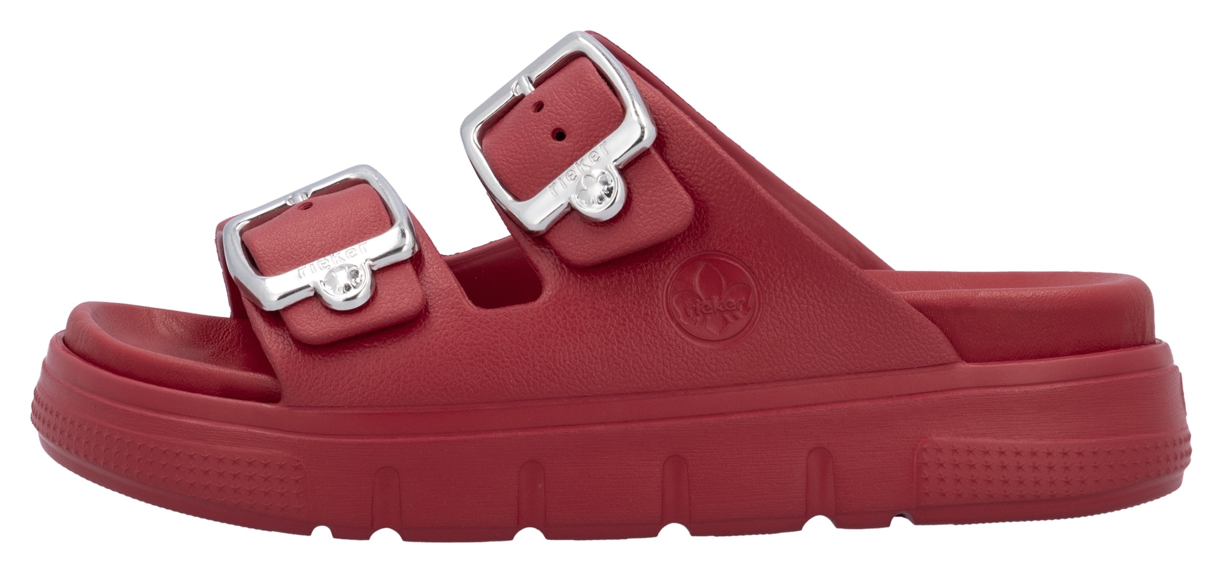 Rieker Pantolette, Plateau, Sommerschuh, Schlappen in Weite G (=weit)