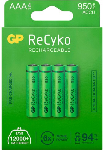 GP Batteries Batterie »4er Pack AAA NiMH 950 mAh ReCyko 1,2V«, 1,2 V, (Set, 4 St.) kaufen