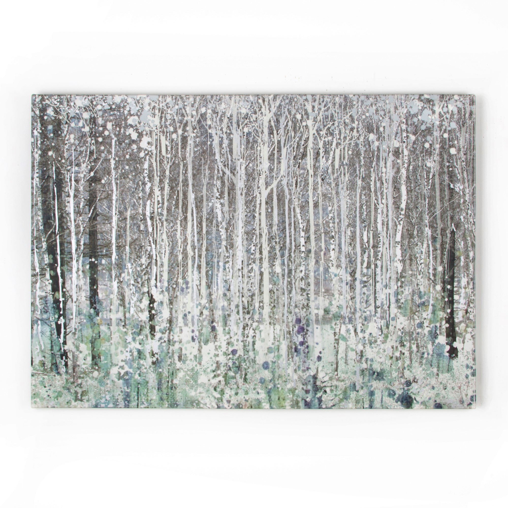 Art for the home Leinwandbild "Watercolour woods", Landschaft-Wald, Birkenw günstig online kaufen