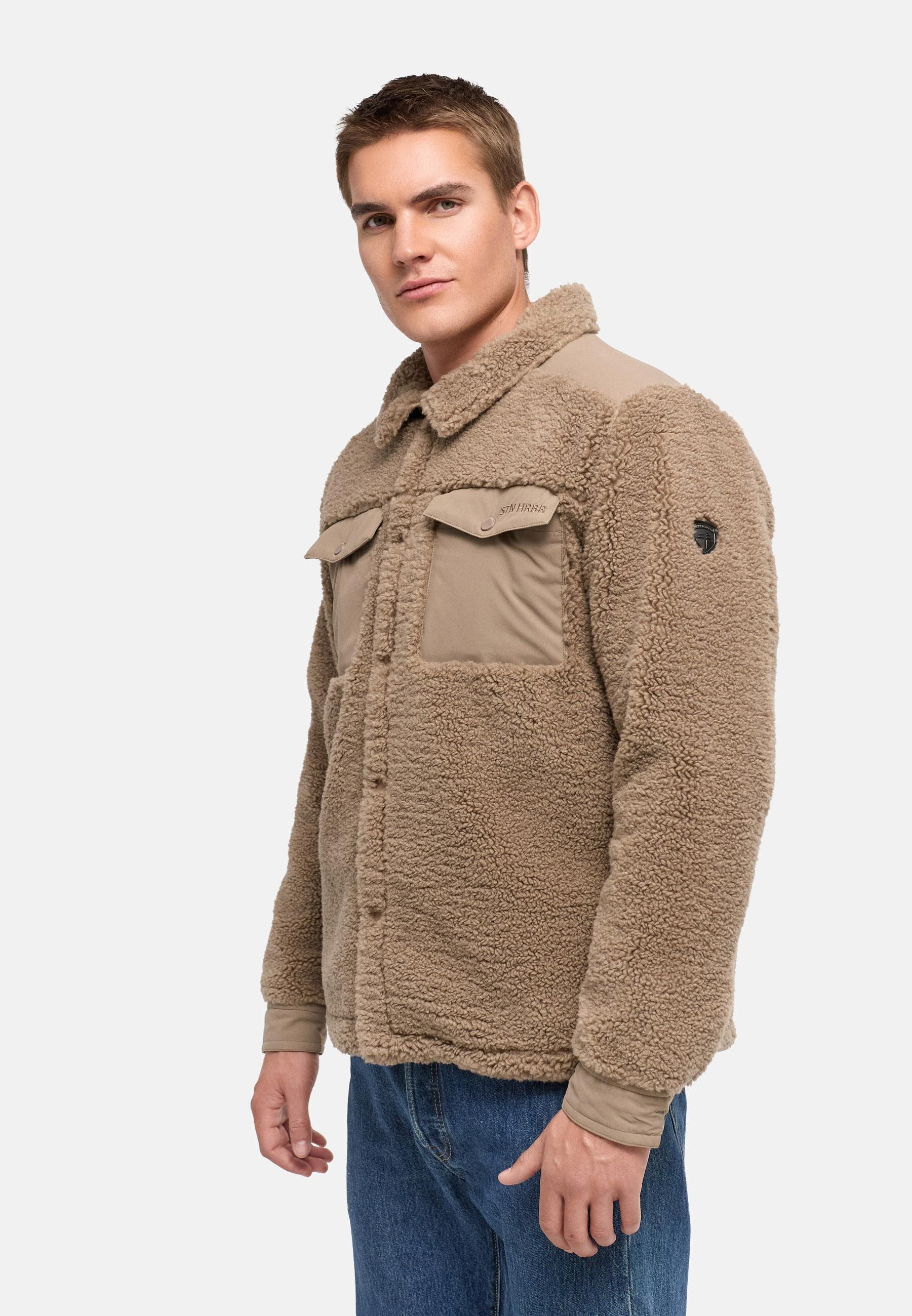 Stone Harbour Fellimitatjacke »Taureek XX« ohne Kapuze Leichte Teddy-Übergangsjacke mit Kentkragen, winddicht