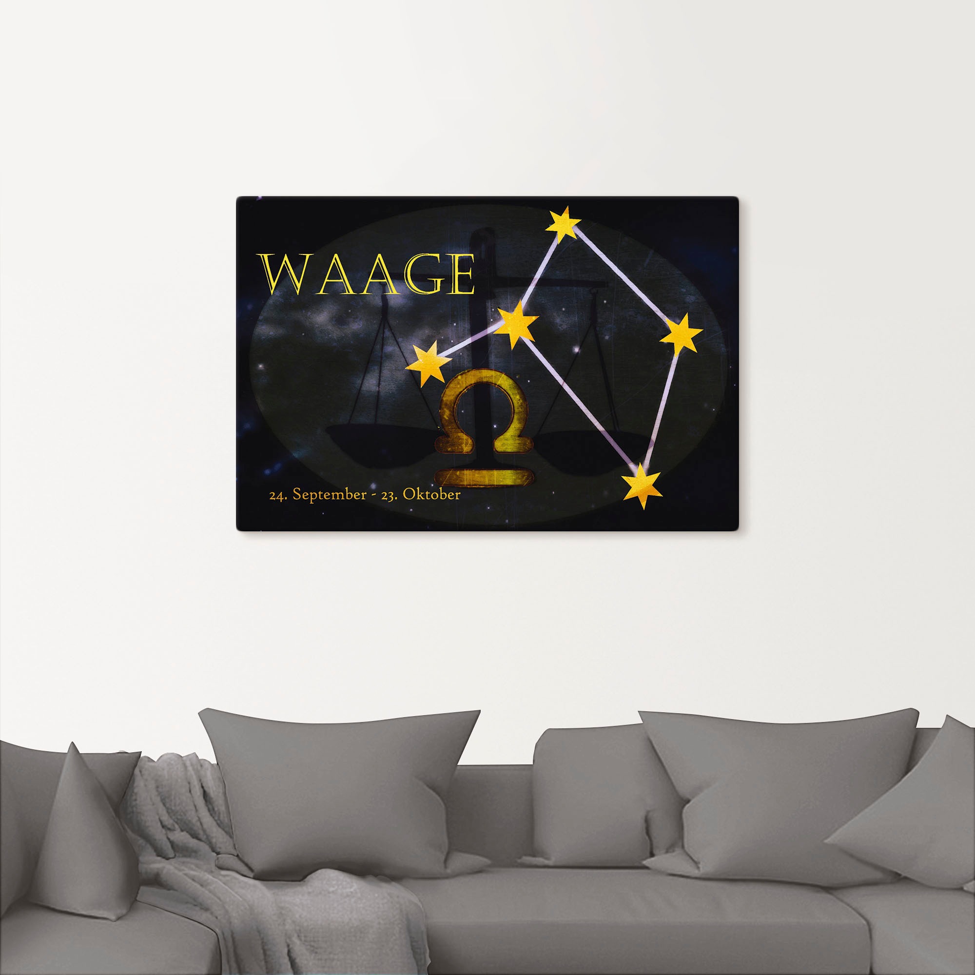 Artland Wandbild »Sternzeichen - Waage«, Bilder von Sternzeichen, (1 St.), als Leinwandbild, Poster, Wandaufkleber in verschied. Größen