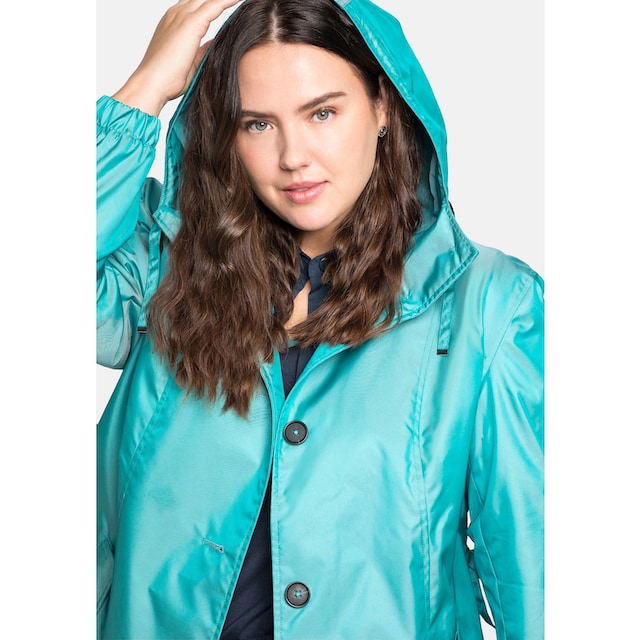 Sheego Regenjacke »Große Größen«, mit Kapuze, in schimmernder  Two-Tone-Optik online kaufen | BAUR