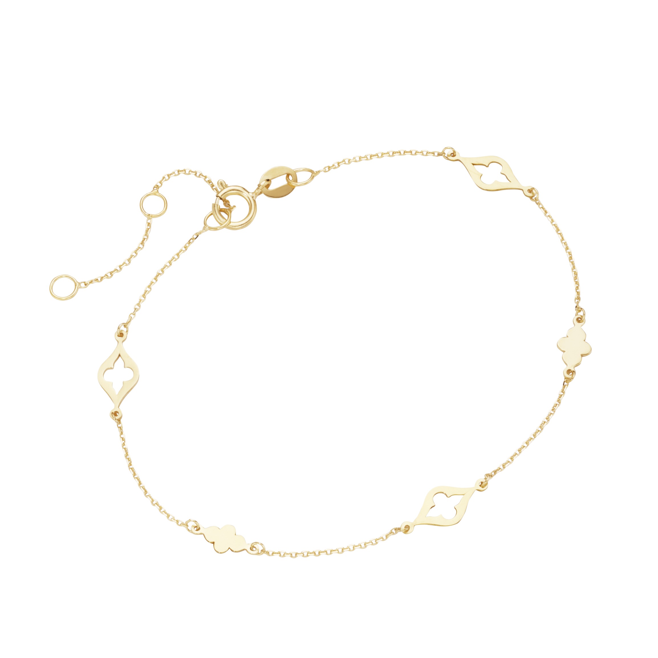 LUIGI MERANO Damen Armband "mit Zwischenteilen, Gold 375", 19cm, Gelbgold 375, gold, Gelbgold 375, Armbänder