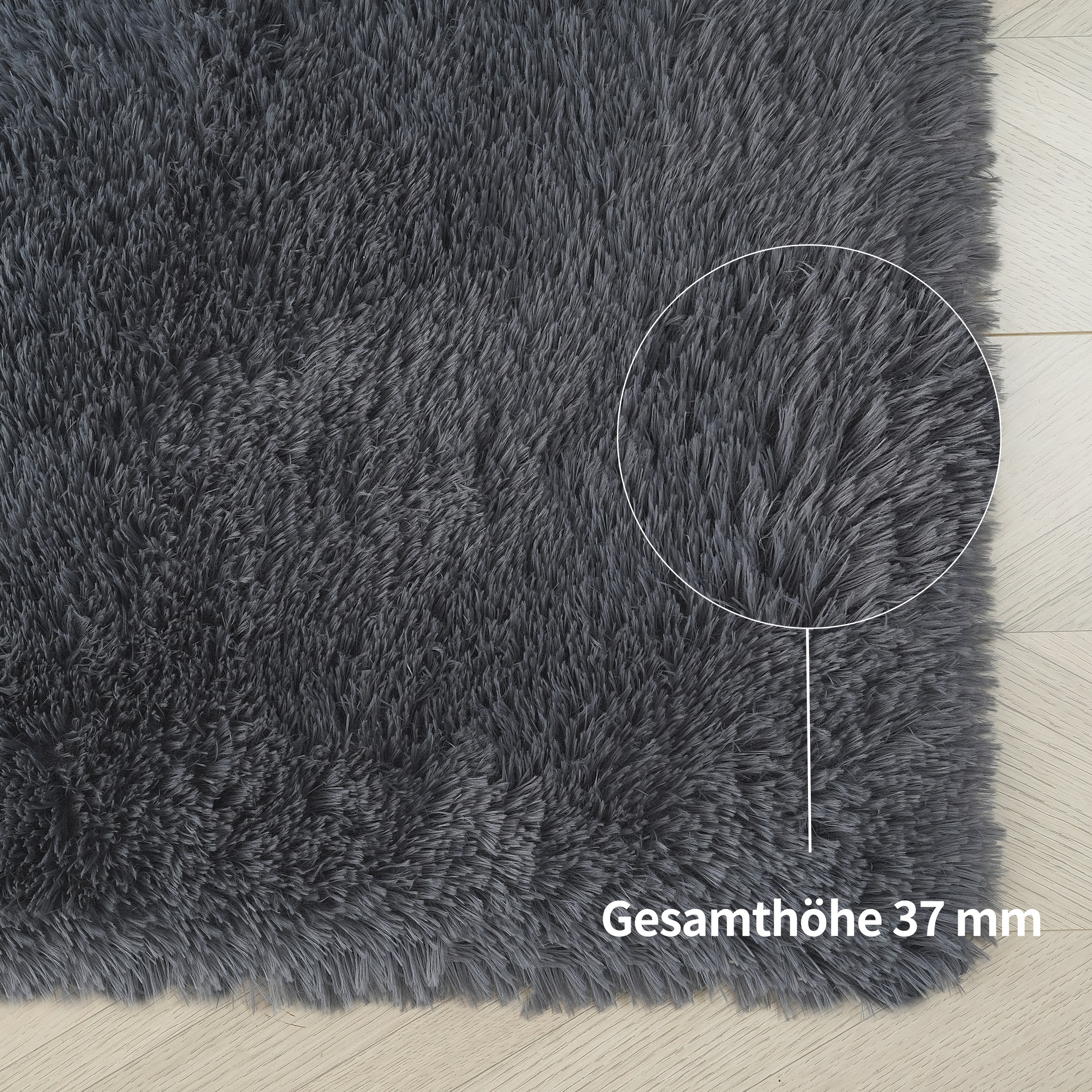 my home Hochflor-Teppich »Leava, besonders weich und kuschelig, leichter Glanz«, rechteckig, 37 mm Höhe, uni, Mikrofaser Teppiche, Wohnzimmer, Schlafzimmer, Esszimmer
