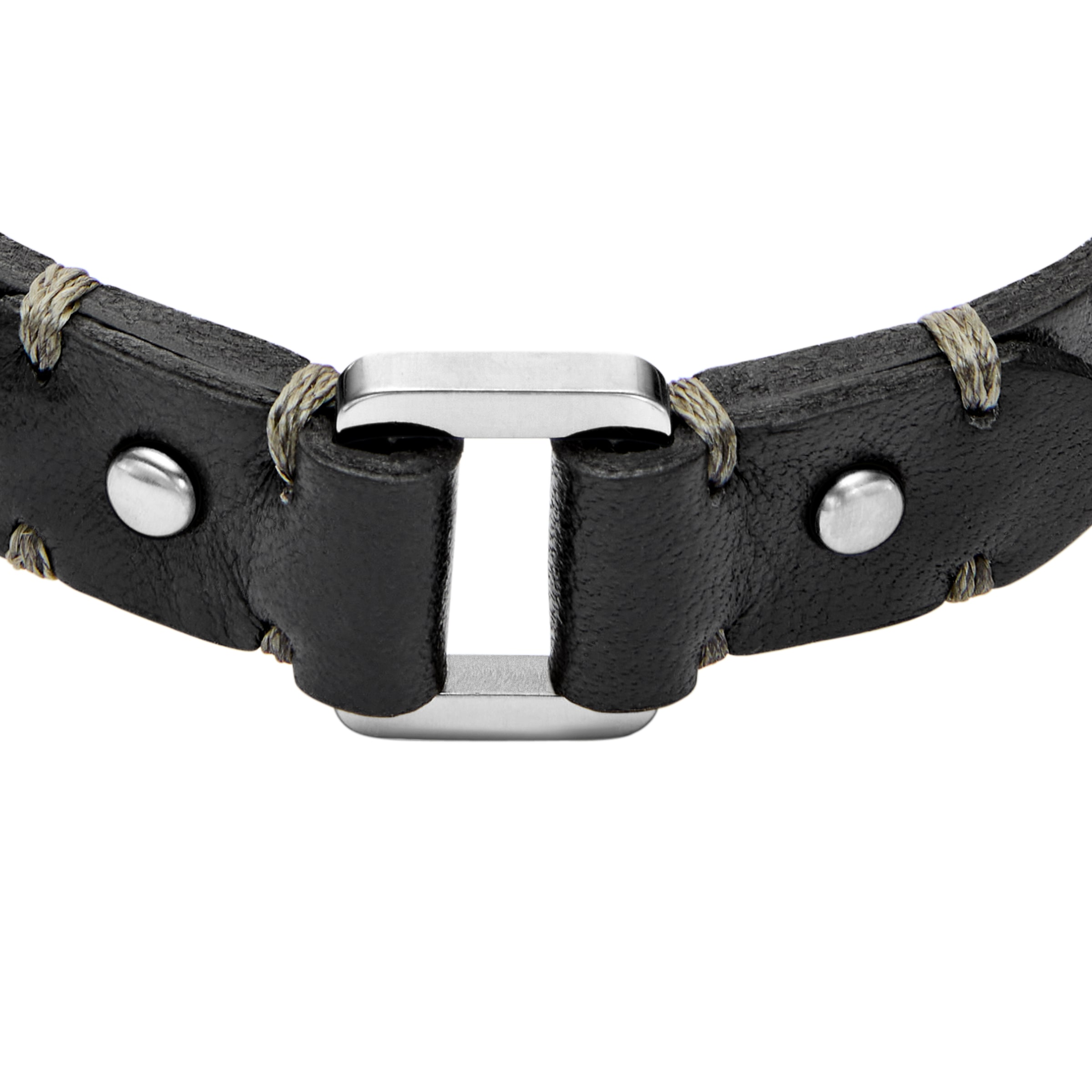 Fossil Armband »Schmuck Geschenk Edelstahl Leder Armschmuck MACHINE«