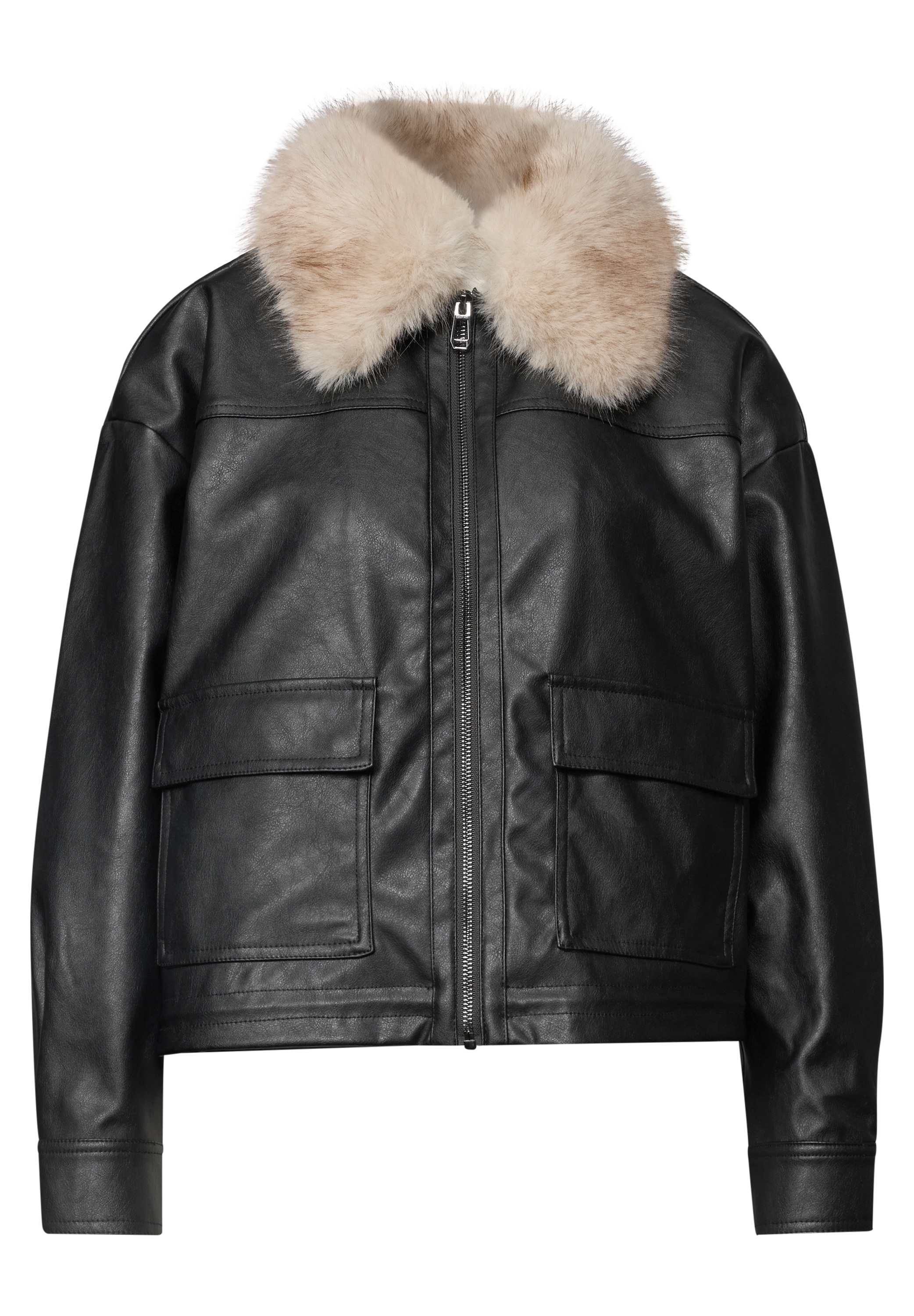 STREET ONE STUDIO Lederimitatjacke ohne Kapuze aus Lederimitat