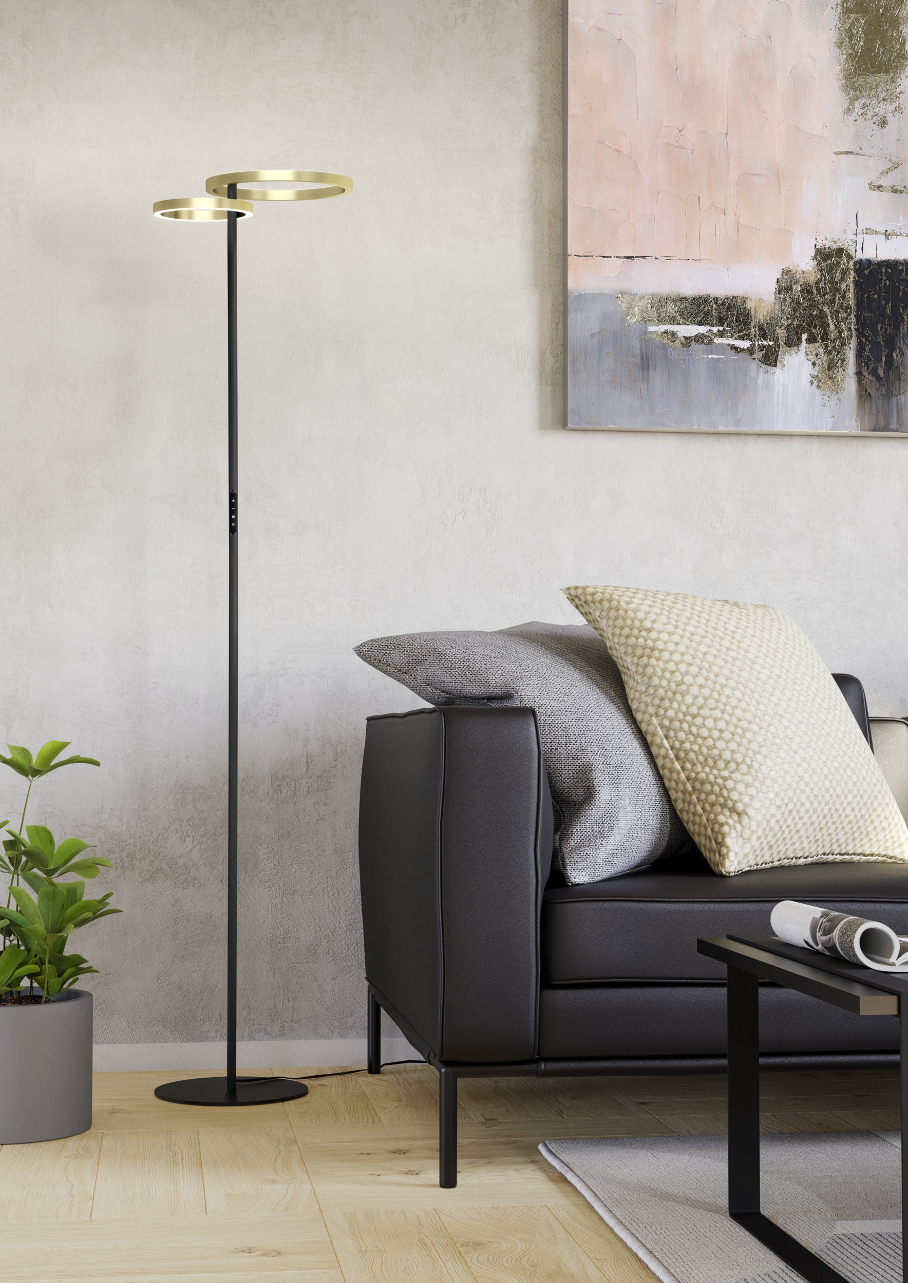 EGLO Stehlampe »CASTELPOTO 1 Stehlampe - Stahl - LED;LED - 16W;12W - IP20« LED-Modul 1 Stk. Kaltweiß | Neutralweiß | Warmweiß Standleuchte, Leselampe, Wohzimmer, Schlafzimmer, L43 x B30 x H180 cm