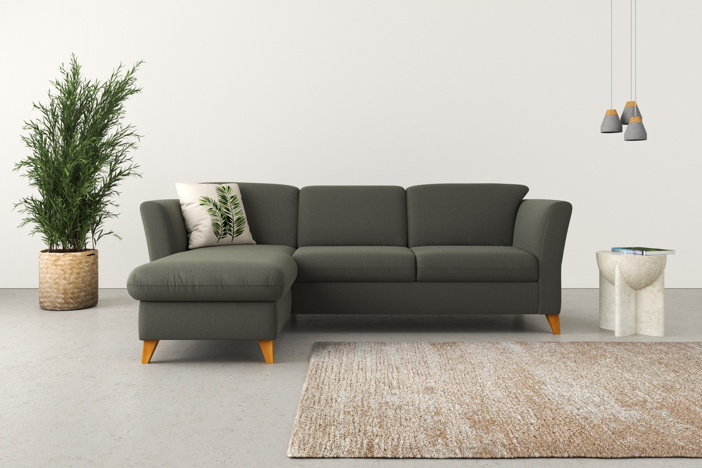 Home affaire Ecksofa "Trelleborg L-Form" Federkern-Polsterung, wahlweise mit Schlaffunktion und Bettkasten