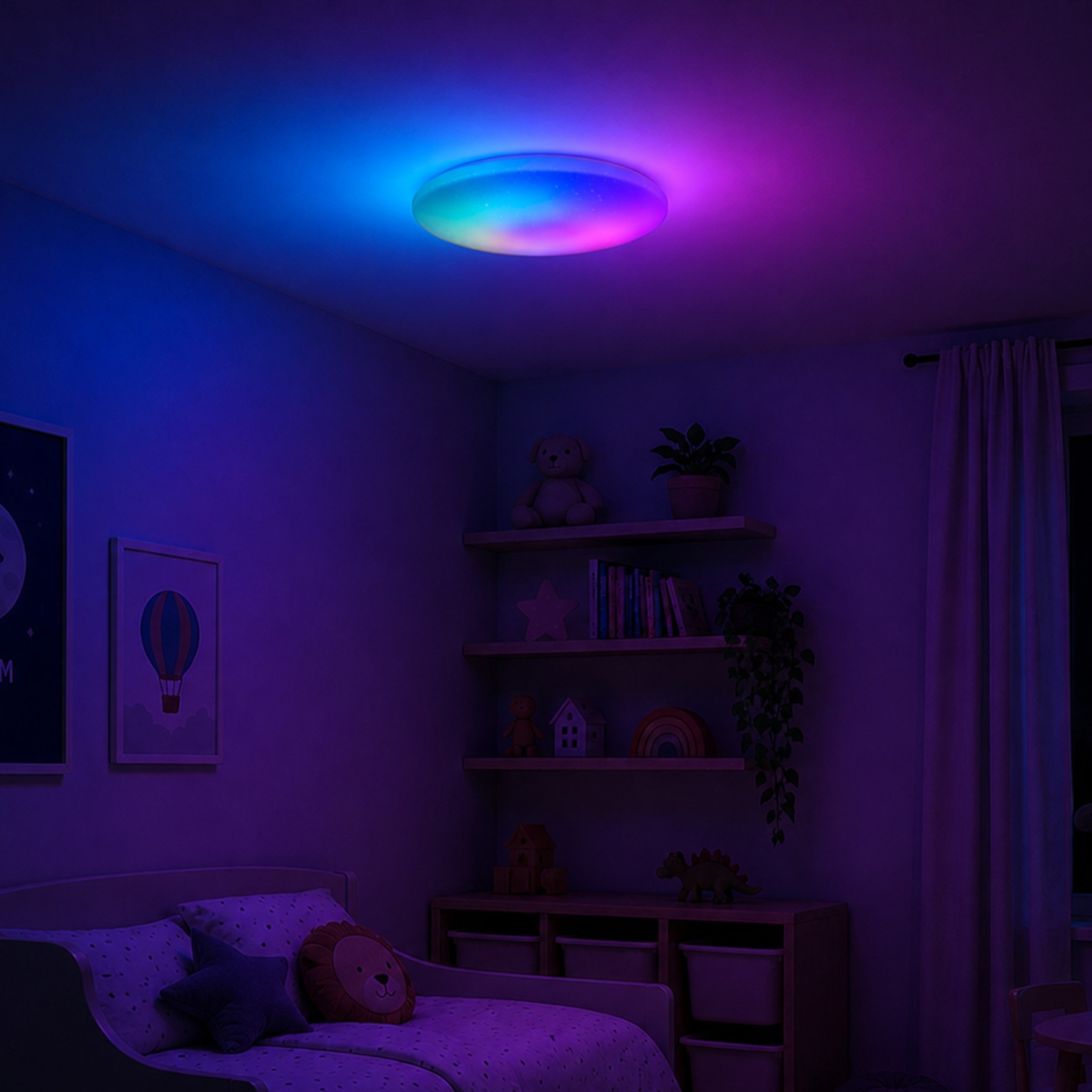 Brilliant LED Deckenleuchte »Kieran« LED-Modul 1 Stk. warmweiß - kaltweiß LED-Deckenleuchte, Starry Effekt, Ø49 cm, 4500 lm, 3000-6500K, dimmbar
