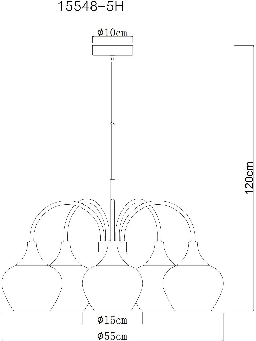 GLOBO LIGHTING Hängeleuchte »MAXY«, Leuchtmittel E27 | ohne Leuchtmittel, Hängelampe/Pendelleuchte/Glas rauchfarben/Höhe kürzbar/Esstisch