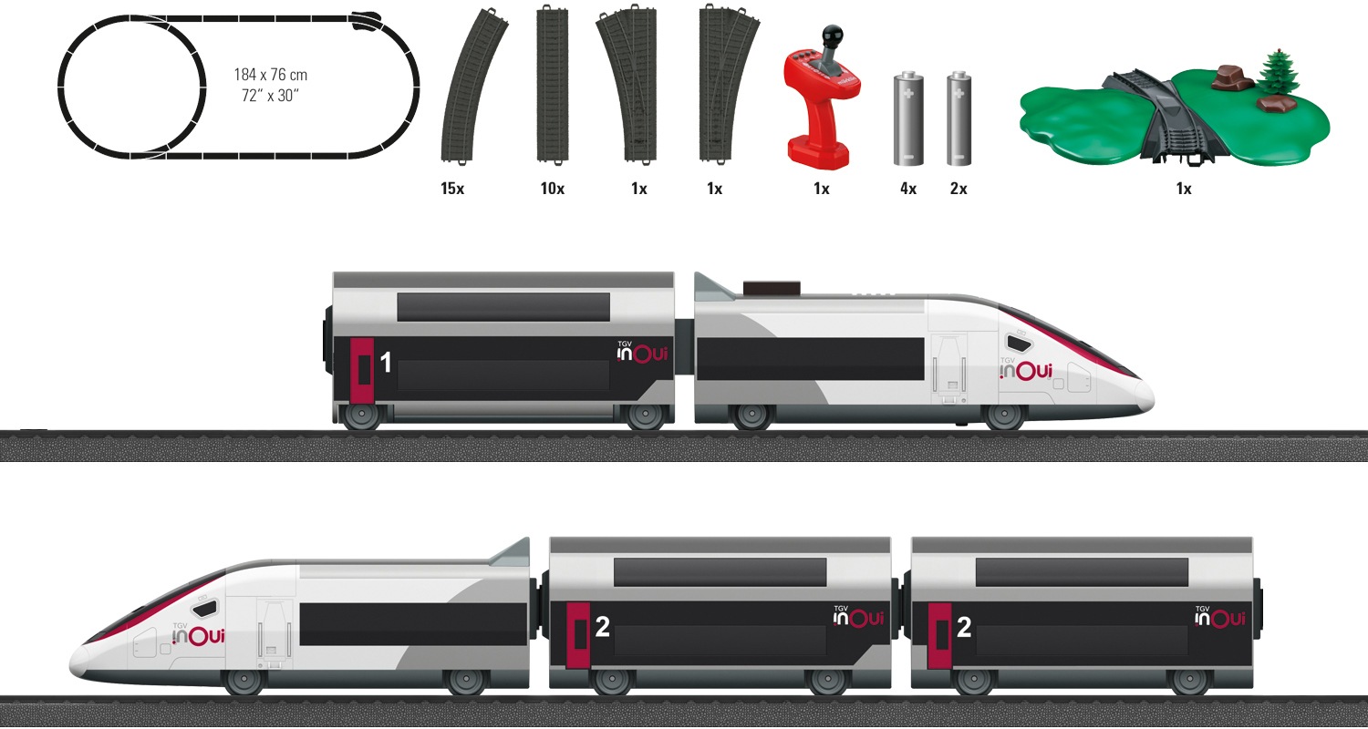 Märklin Modelleisenbahn-Set »Märklin my world - Startpackung TGV Duplex - 29406«, mit Licht und Sound