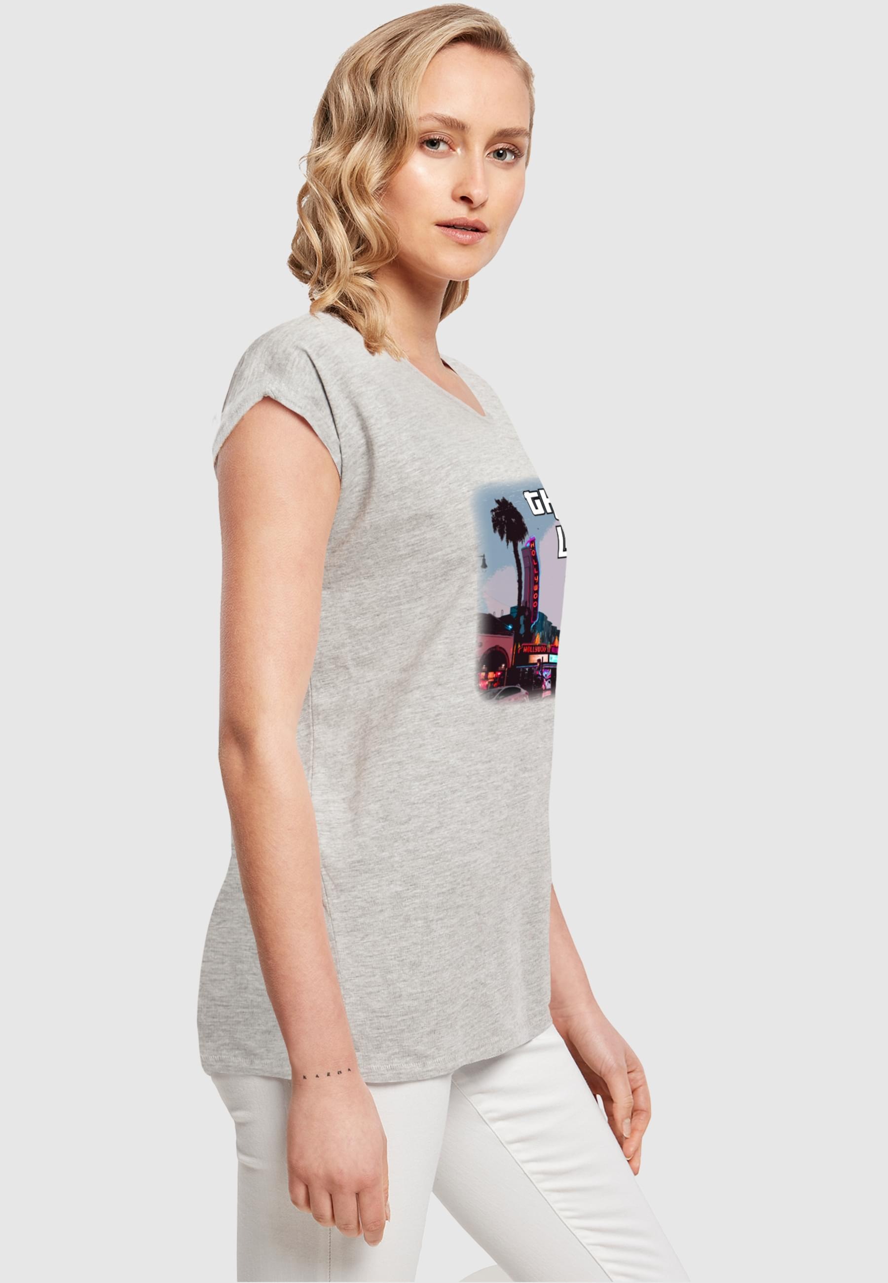 Merchcode T-Shirt »Merchcode Damen Ladies Grand Thug Life Extended Shoulder Tee«, (1 tlg.)