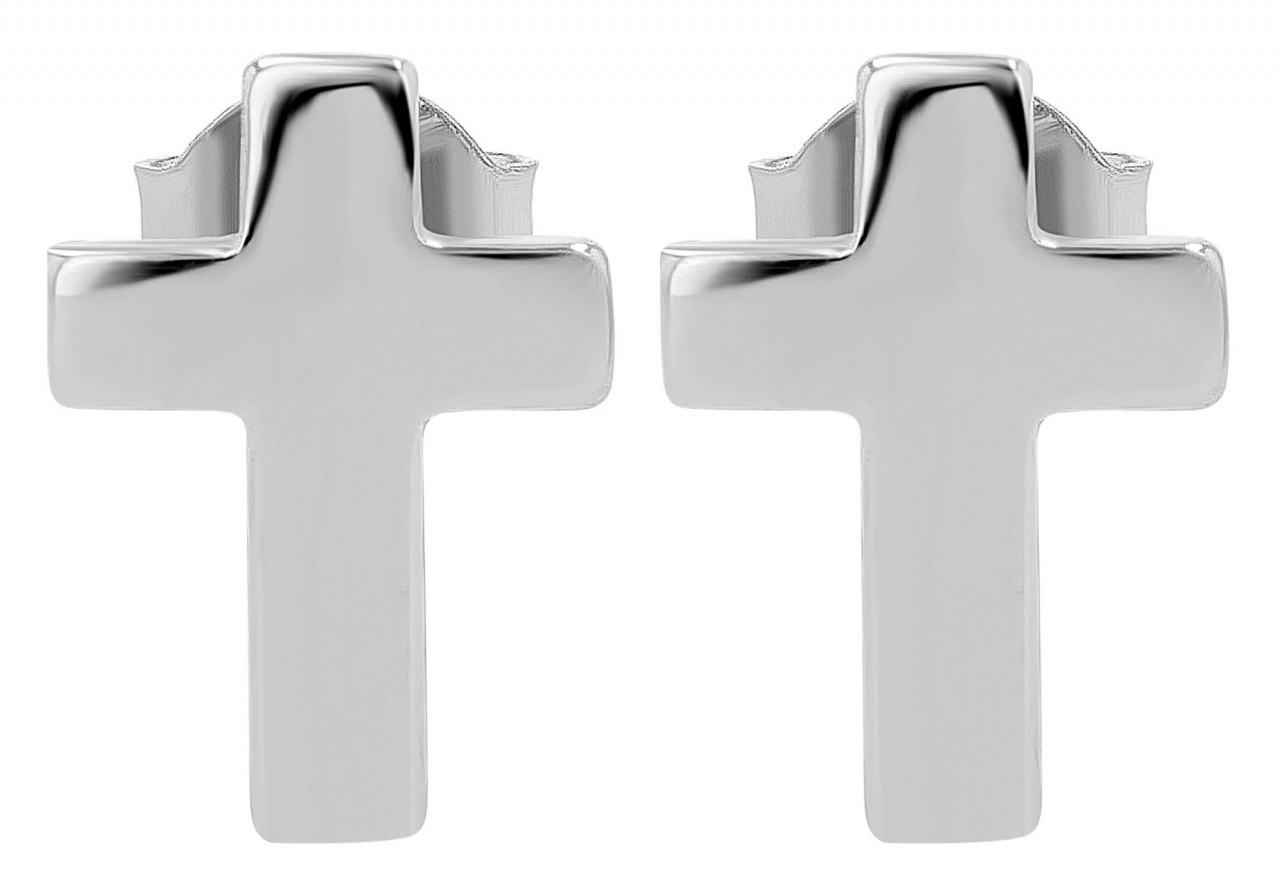 Paar Ohrhänger ADELIA´S "Damen Ohrstecker aus 925 Sterling Silber mit Kreuz", silber, Ohrringe, Damen, Damen, Silber 925 (Sterlingsilber) 7