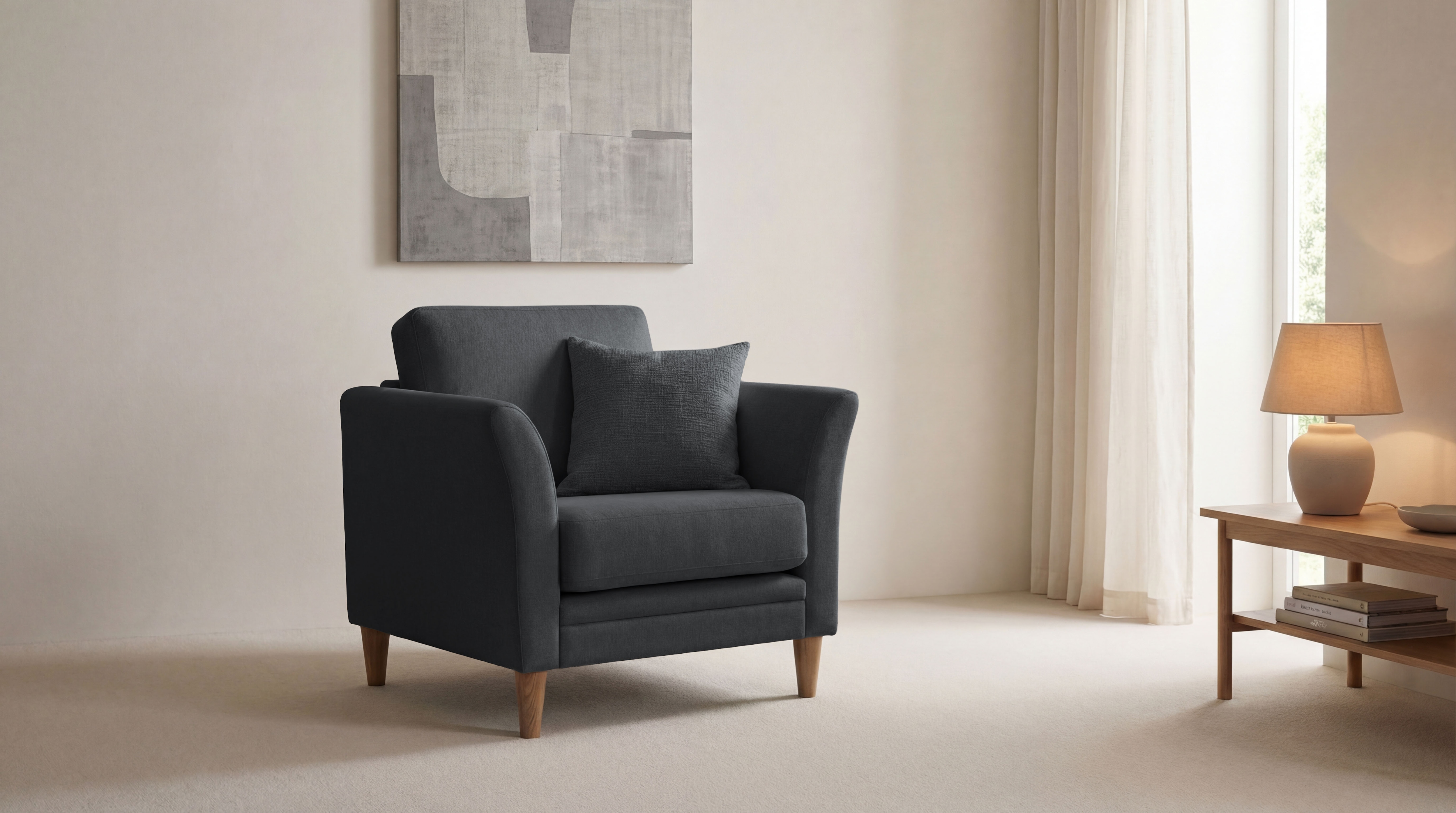 OTTO home Sessel "Arellano, Breite 93 cm" klassisches Design, mit Massivholzfüßen, Webstoff fein
