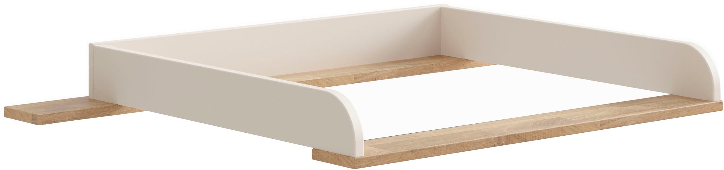 Wickelaufsatz PAIDI, B:123cm H:12cm T:80cmcashmere, beige, eiche massiv, Wickelaufsätze, "STIENE in Beige oder Grau, zur Erweiterung der Kommode",