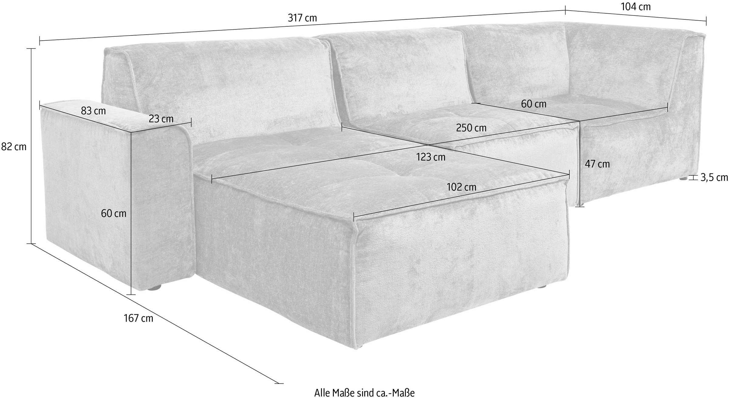 | Bezug Teddyoptik »Monolid«, Zusammenstellung, Ecksofa in RAUM.ID individuelle BAUR