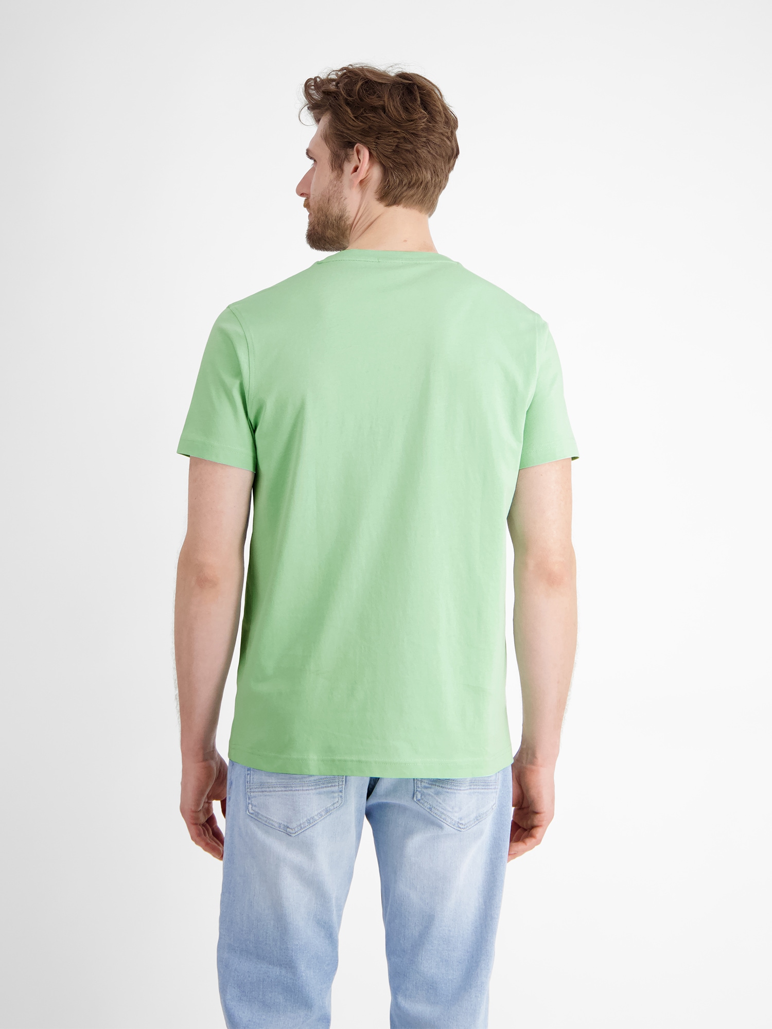 LERROS T-Shirt »LERROS Basic T-Shirt mit Logostitch, unifarben«