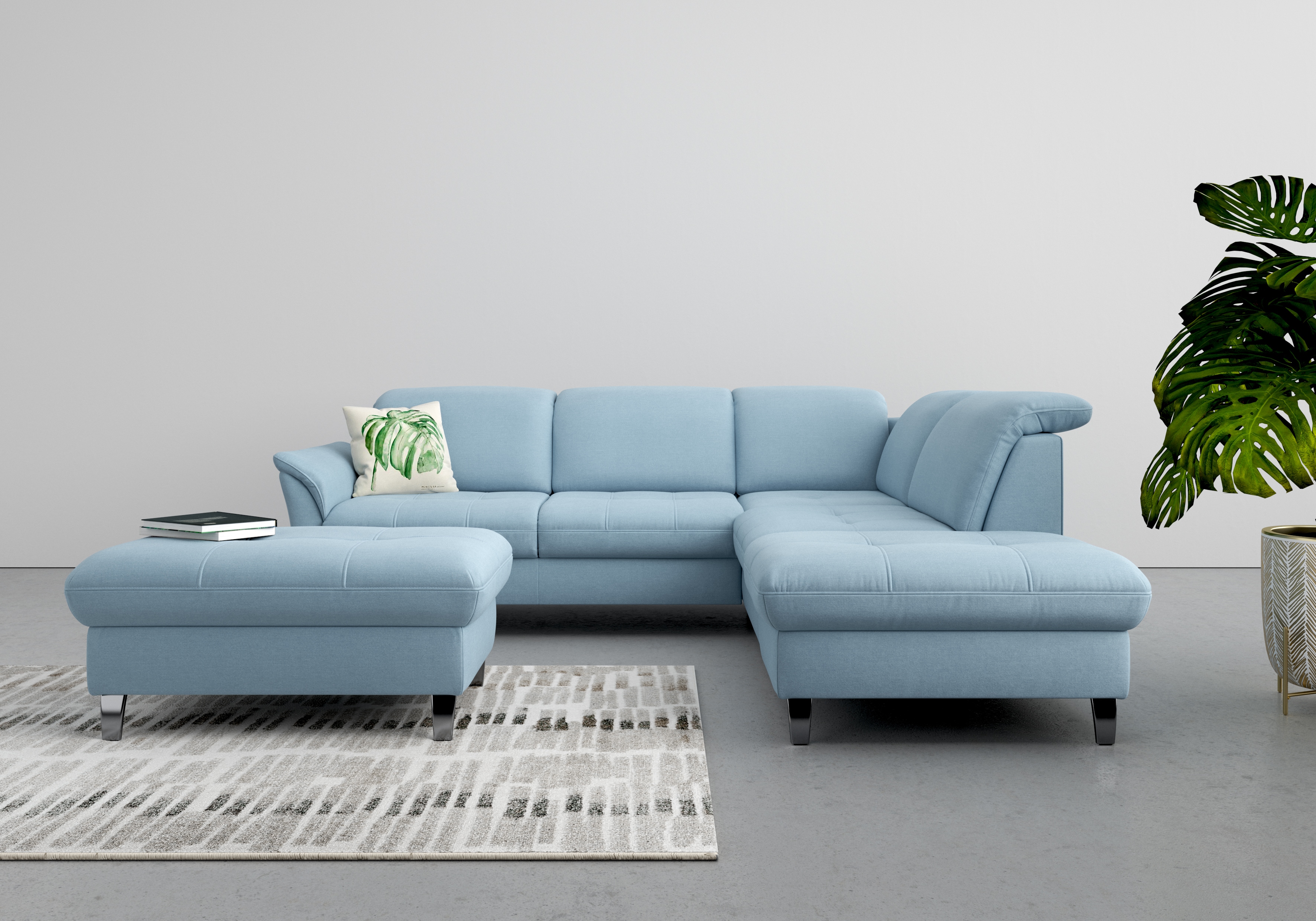 sit&more Ecksofa "Maggiore L-Form" wahlweise mit Kopfteilverstellung, Schlaffunktion und Stauraum