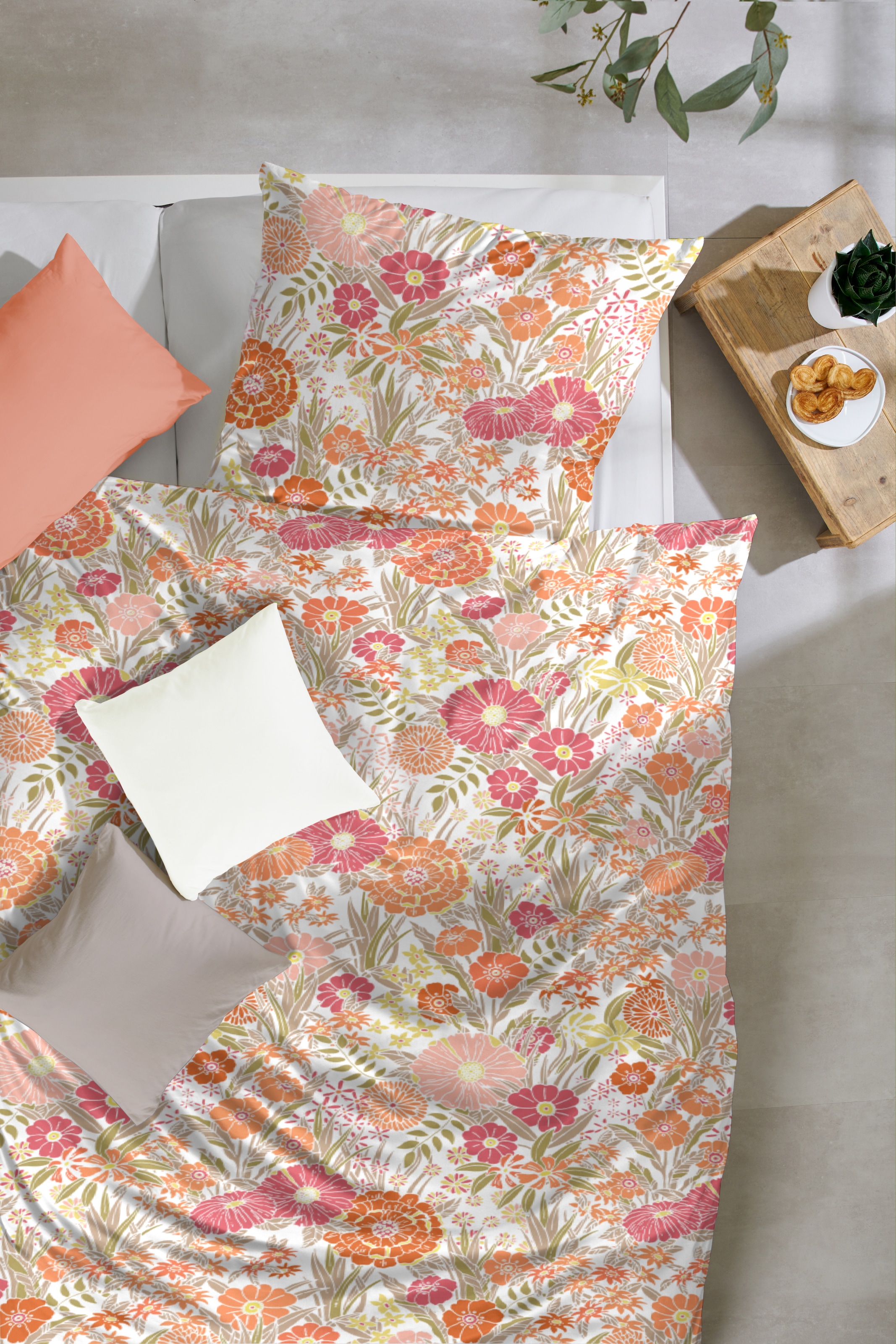 Primera Bettwäsche »Perkal-Bettwäsche Wonderful«, mit einem lebendigen Blumenmuster