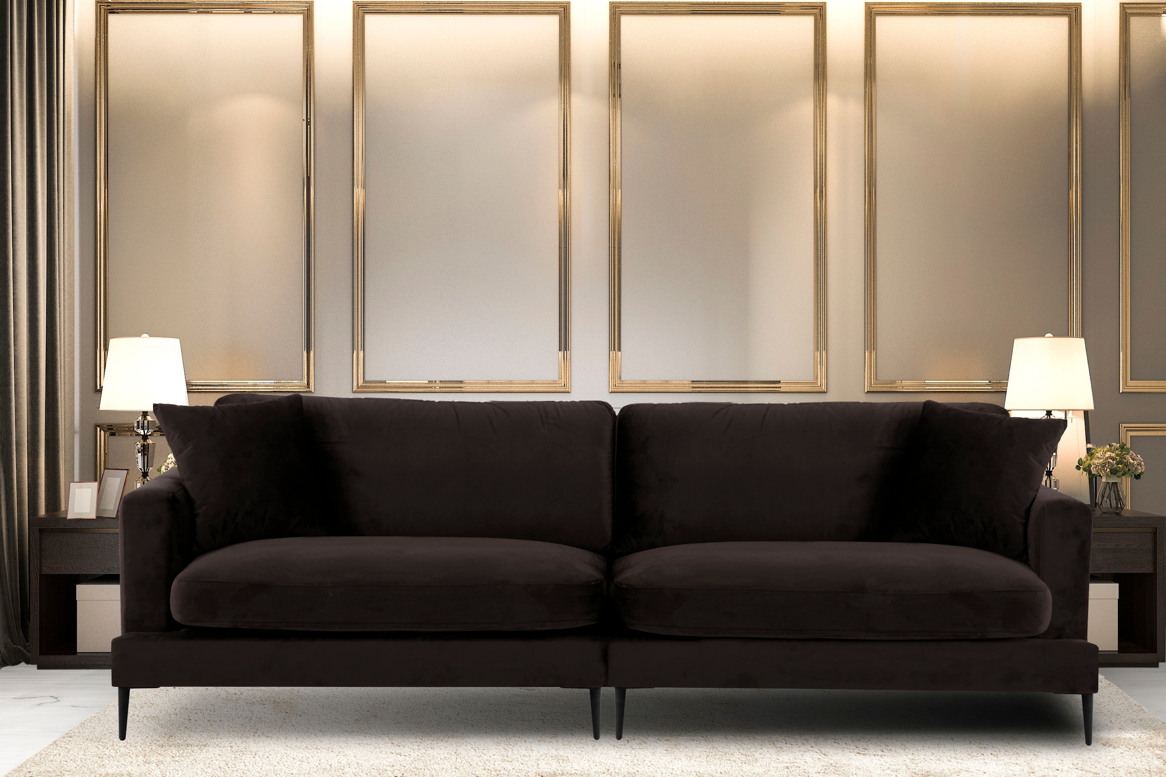 Home affaire Big-Sofa "Cozy elegantes Designsofa, Maße B/T/H: 252/97/80 cm" günstig online kaufen