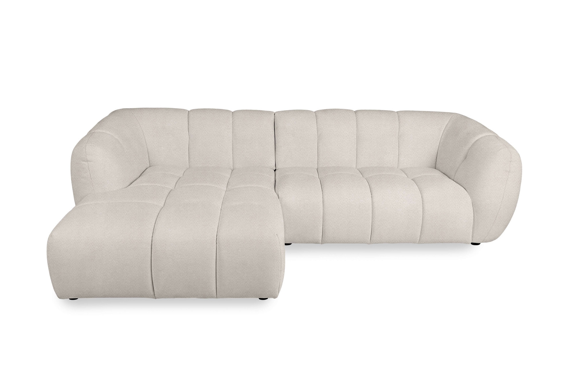 OTTO home Ecksofa »Gerron, Struktur-Chenille-Stoff mit Mélange-Effekt« Breite 271 cm, L-Form, vertikale Steppung, organische Rundungen
