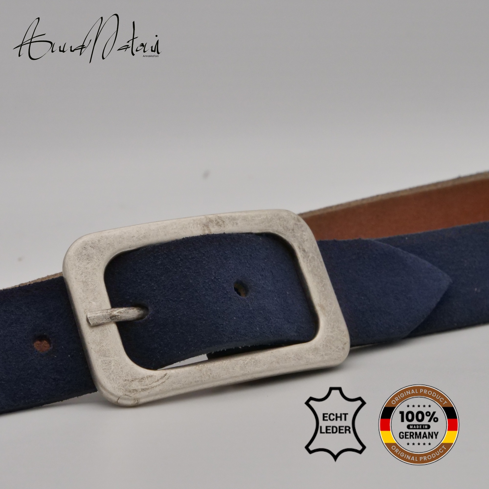 Thumbnail - AnnaMatoni Ledergürtel "AnnaMatoni Damen Ledergürtel in hochwertigem Velour Leder 3cm"