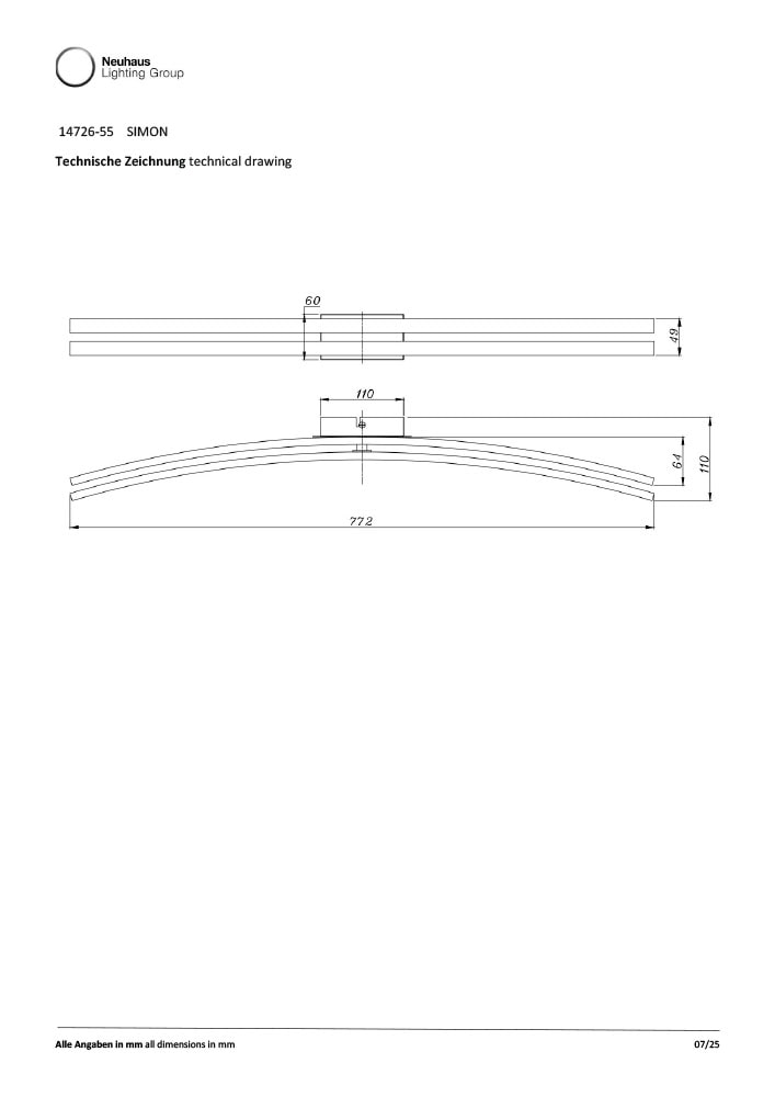 JUST LIGHT LED Deckenleuchte »SIMON« LED-Board 1 Stk. Warmweiß ein Profil drehbar