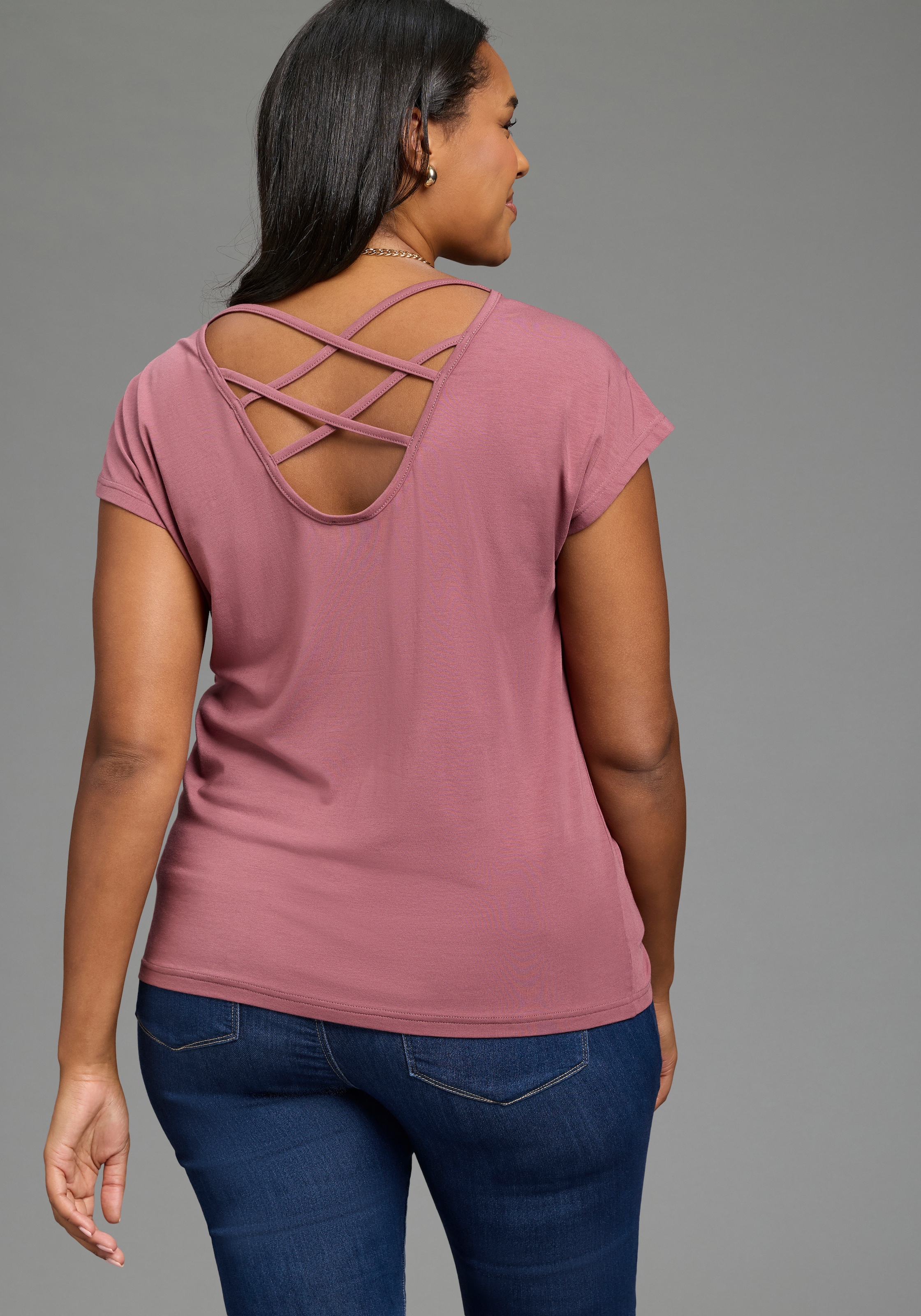Laura Scott CURVE Yogashirt "Große Größen" mit gekreuzten Träger im Rücken, ideal für Yoga und Pilates