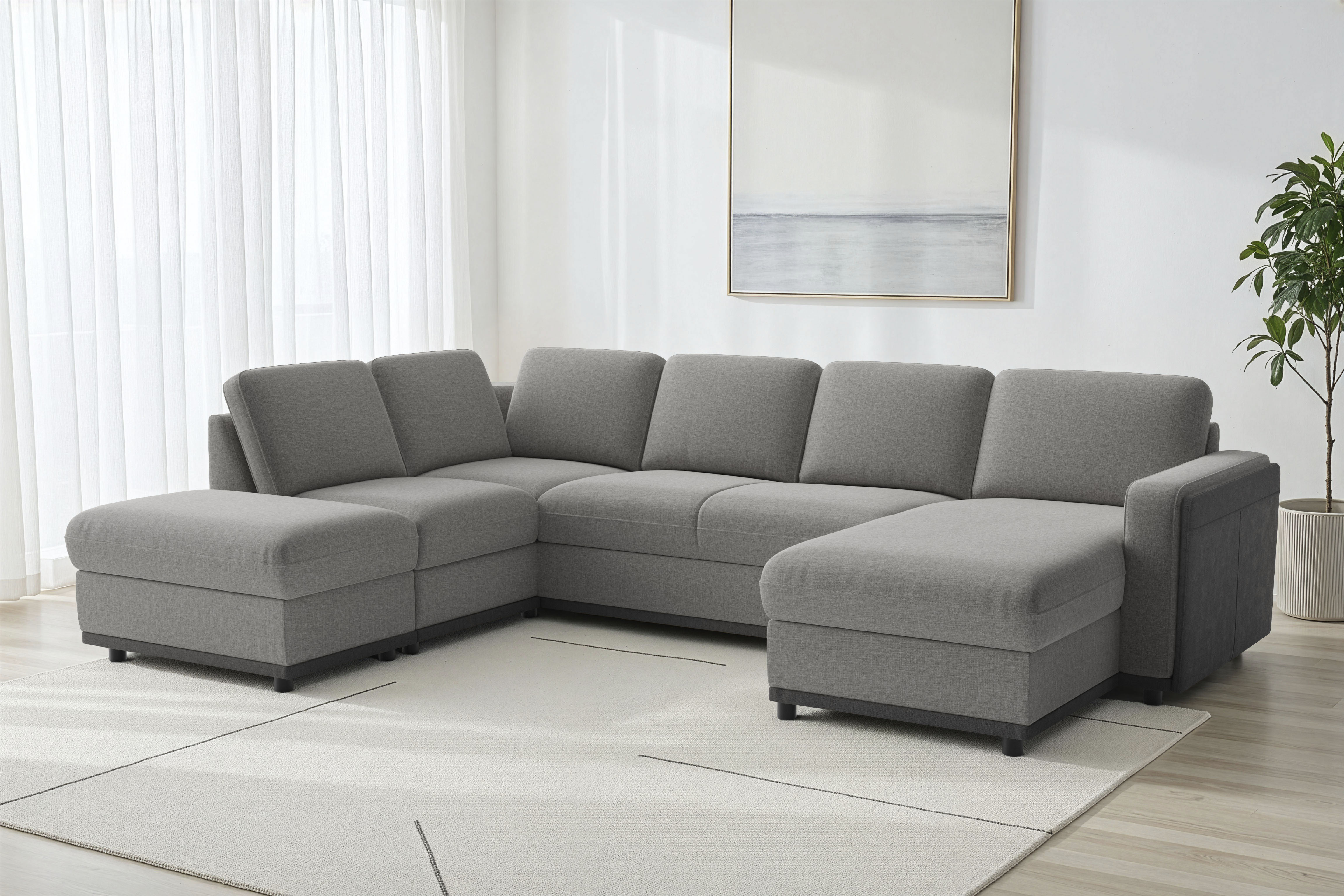 sit&more Wohnlandschaft "Cordoba" wahlweise mit Schlaffunktion und Bettkasten oder Stauraum