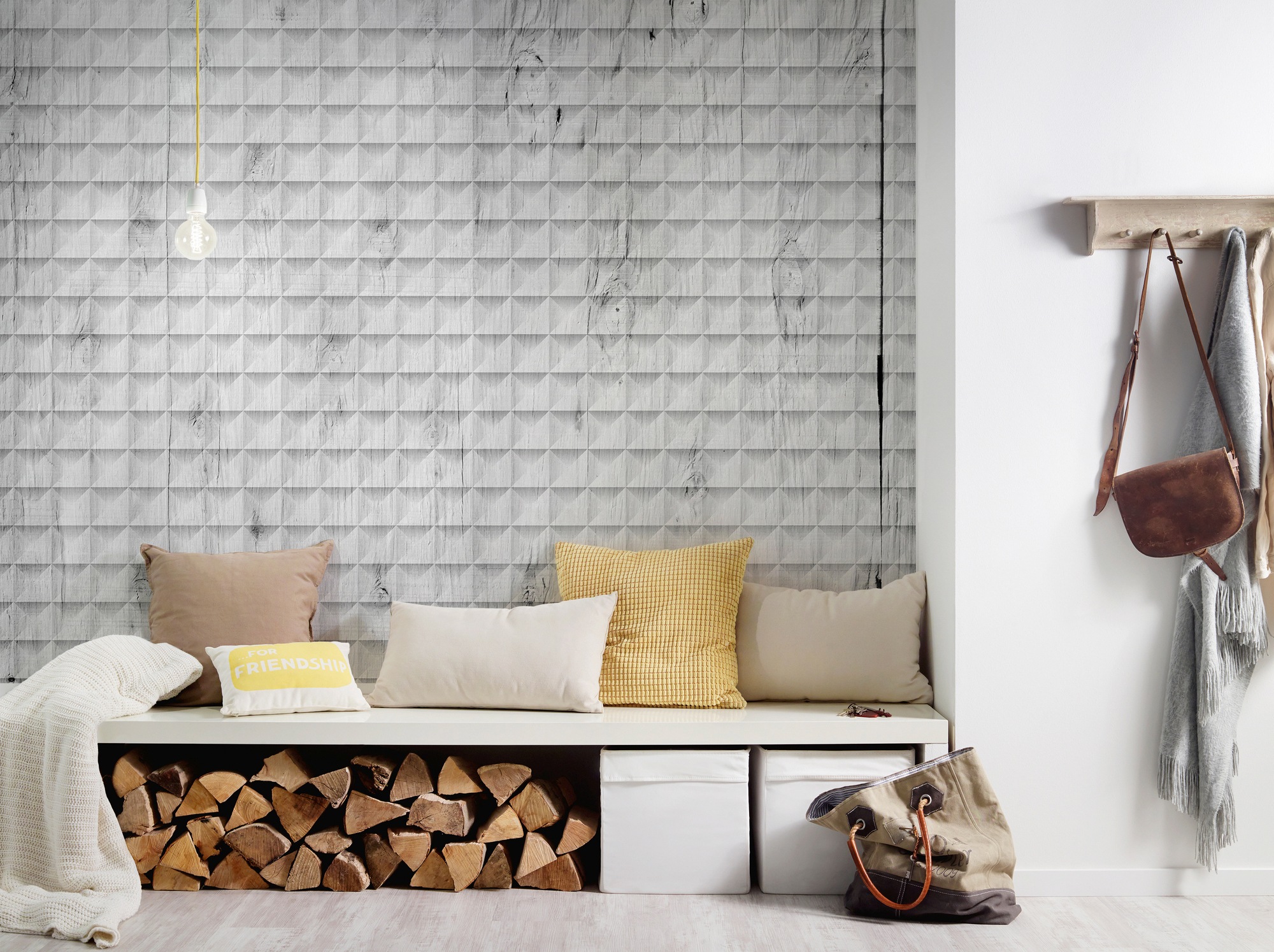Architects Paper Fototapete »Atelier 47 Square Wood 2«, Holz, Vlies, Wand, Schräge, Decke