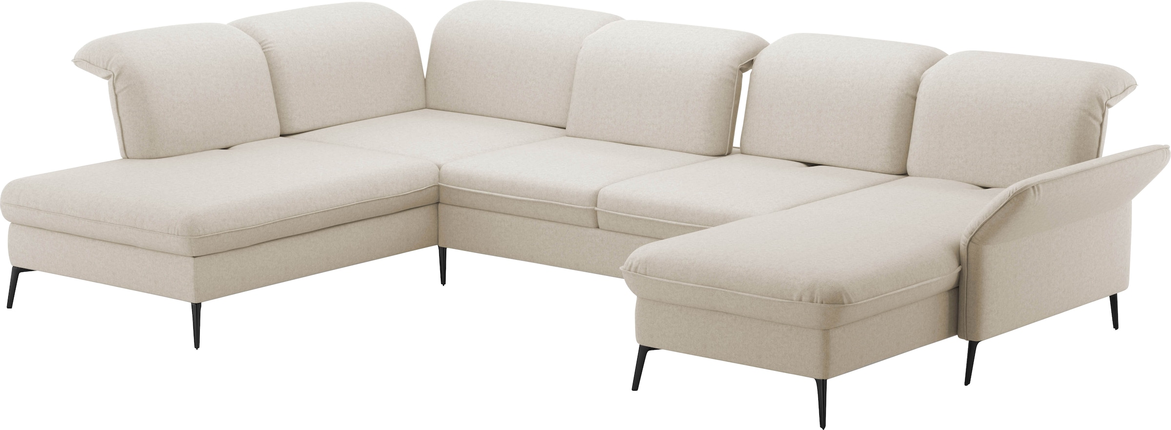 sit&more Wohnlandschaft »Emely, inkl. Sitztiefenverstellung«, wahlweise mit Bettfunktion,Bettkasten,Kopf- & Armteilverstellung